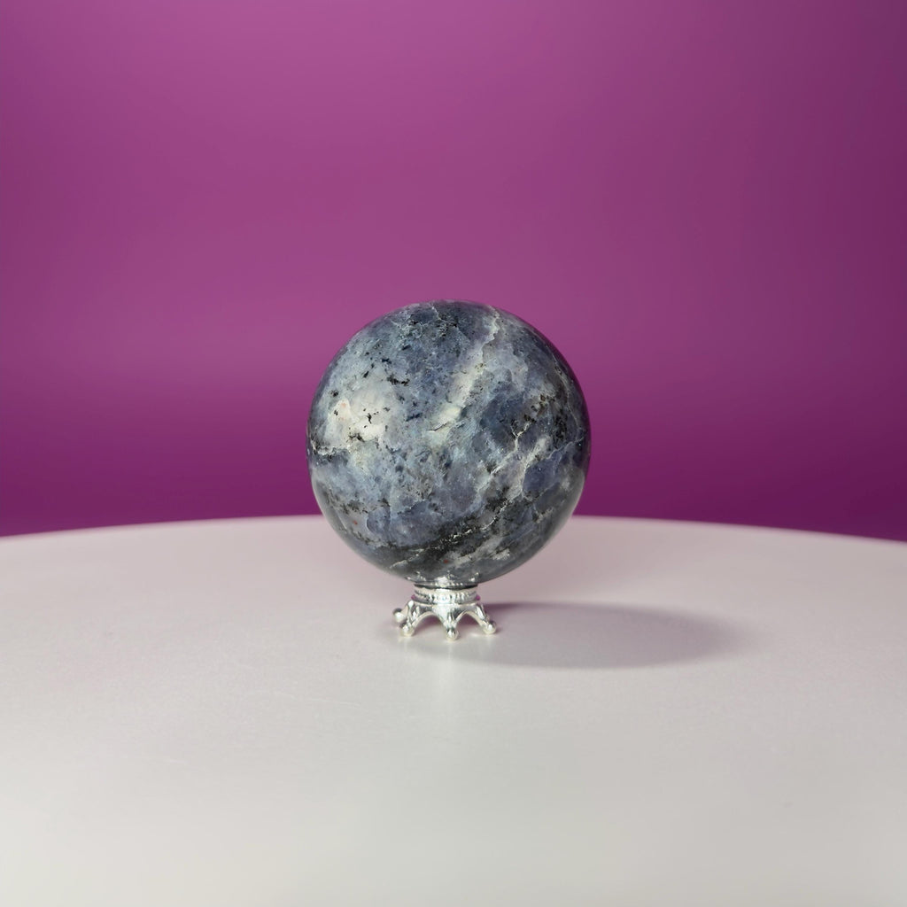 Polished Iolite Sphere | Third Eye Stone, Meditation Decor
