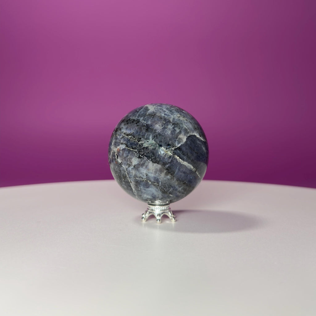 Polished Iolite Sphere | Third Eye Stone, Meditation Decor