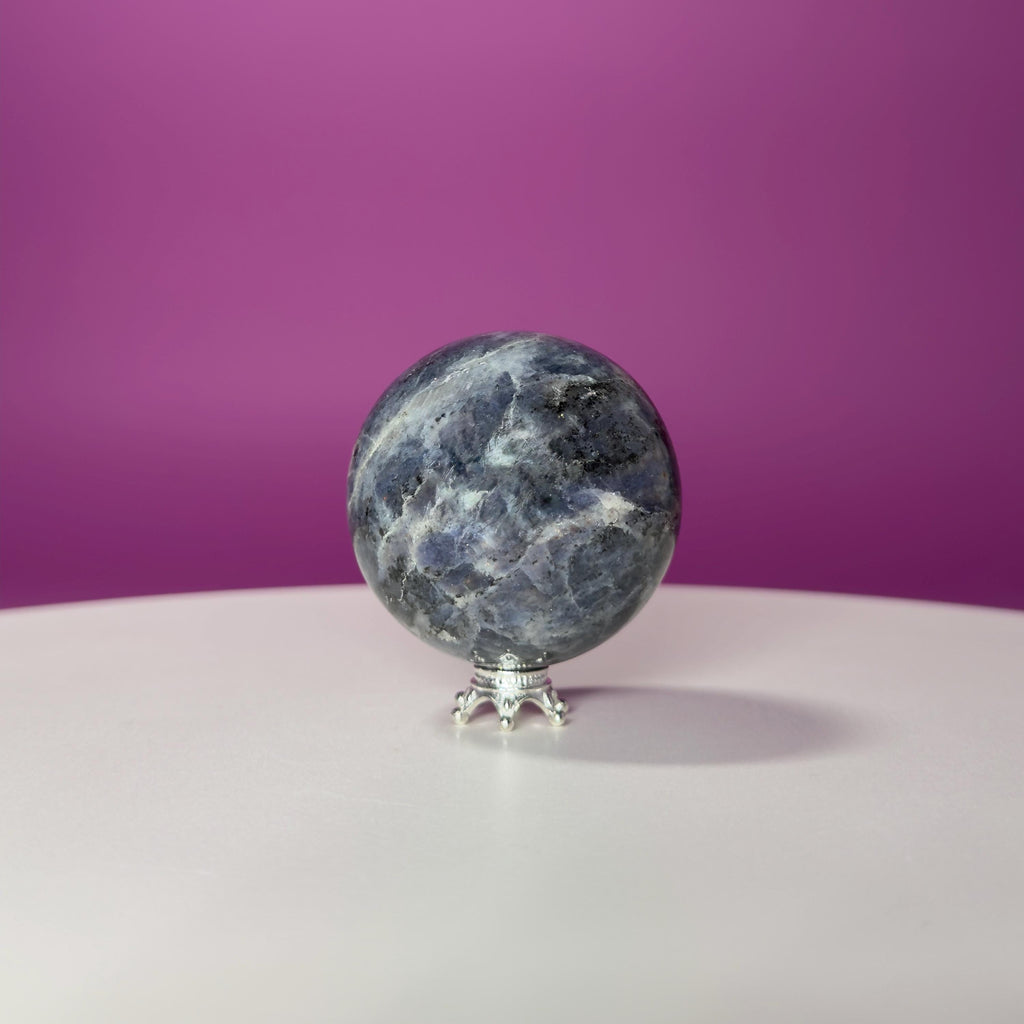 Polished Iolite Sphere | Third Eye Stone, Meditation Decor