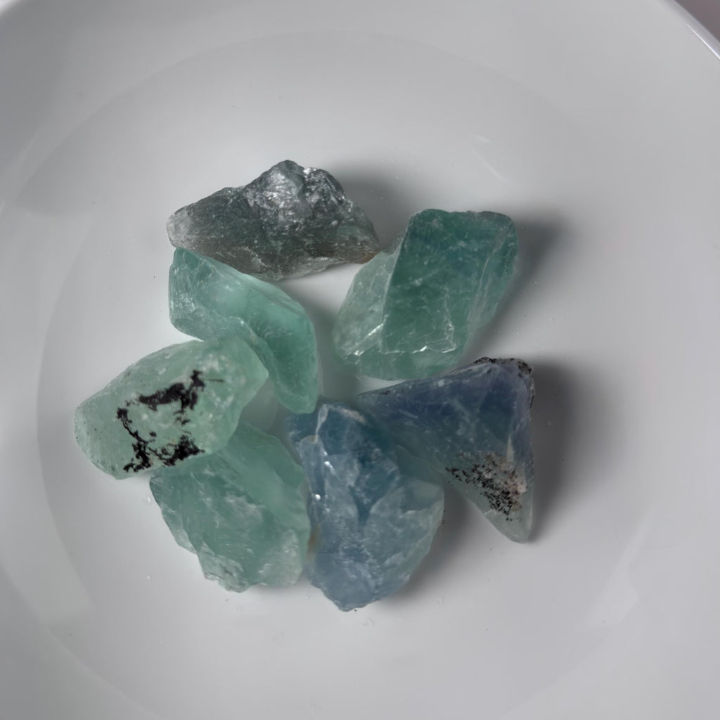Fluorite Rough Stones-Natural Crystal Chunk Mix (7-8 pieces per bag)
