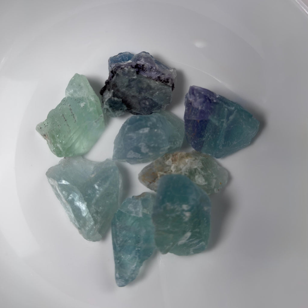 Fluorite Rough Stones-Natural Crystal Chunk Mix (7-8 pieces per bag)