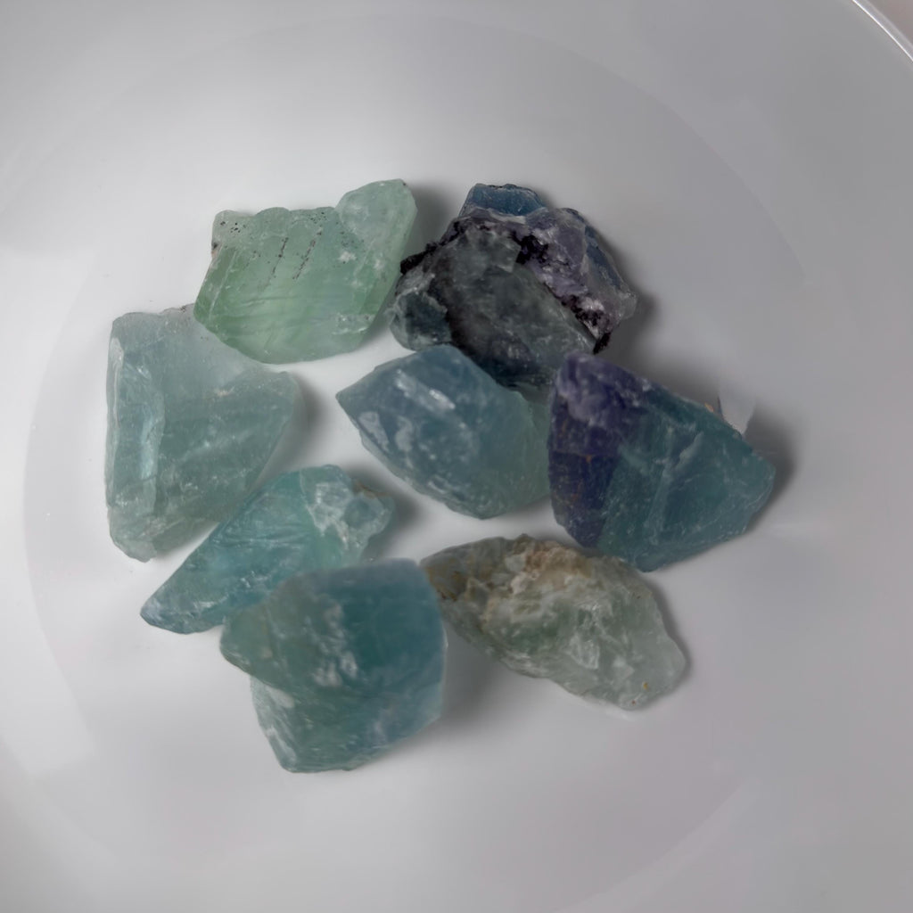 Fluorite Rough Stones-Natural Crystal Chunk Mix (7-8 pieces per bag)