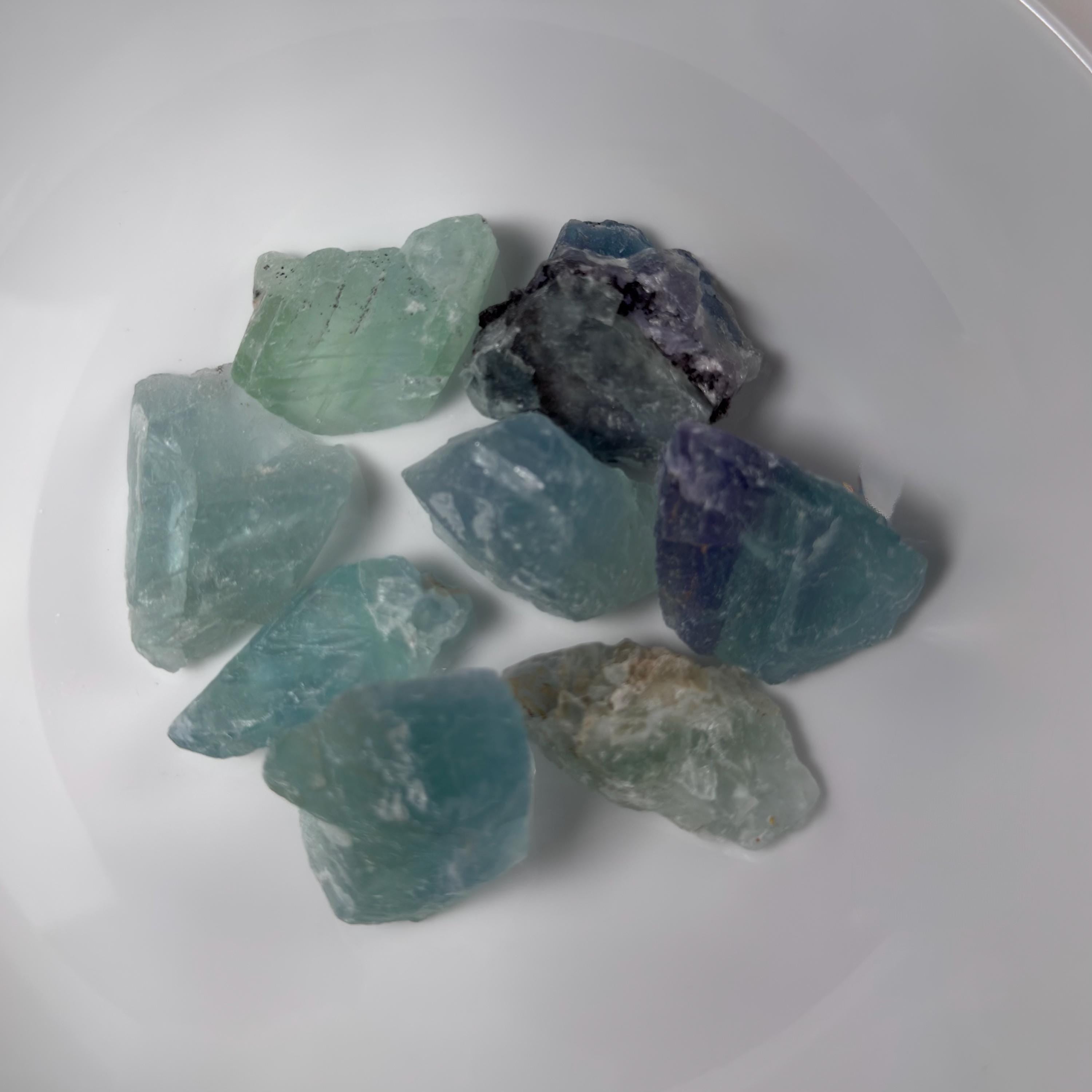 Fluorite Rough Stones-Natural Crystal Chunk Mix (7-8 pieces per bag)