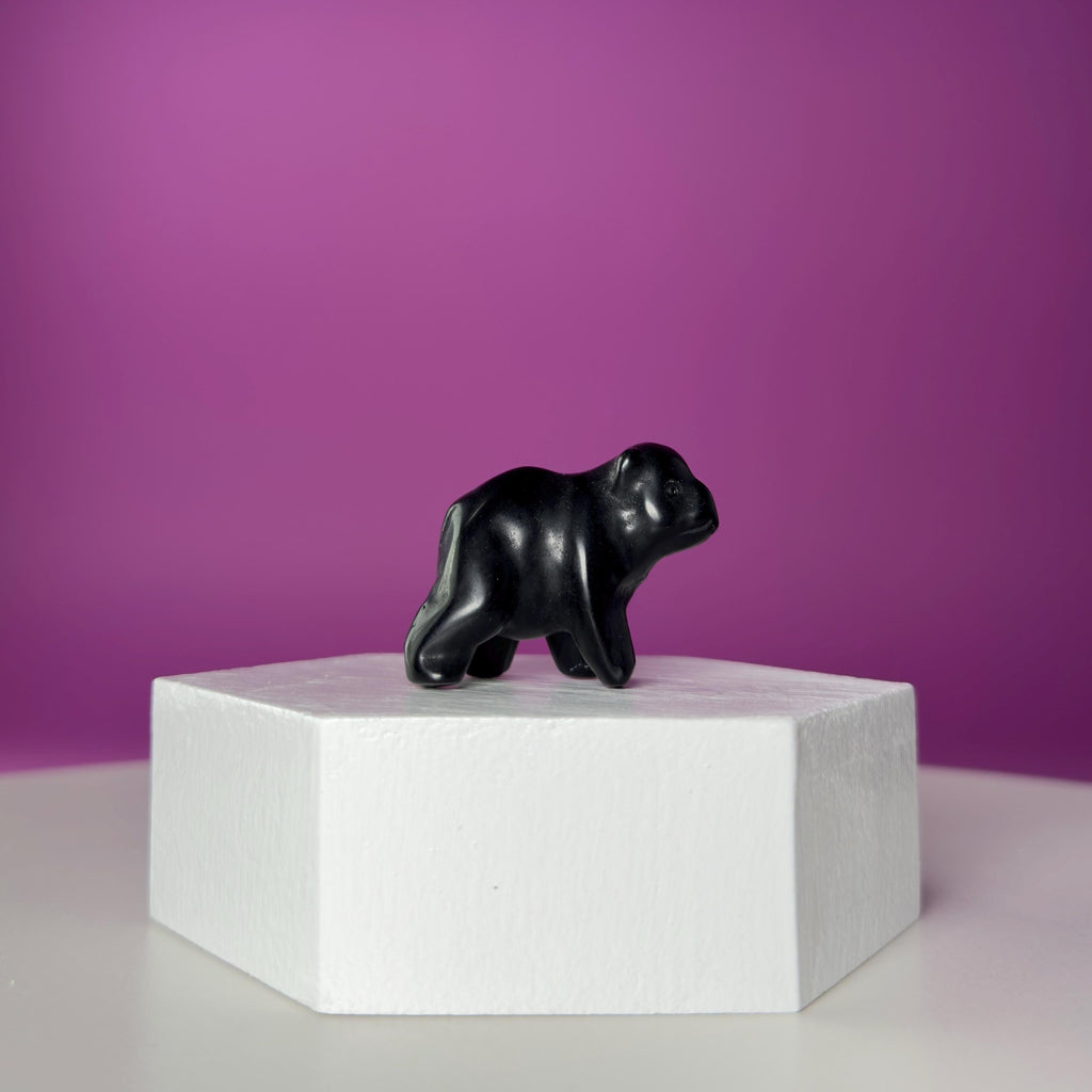 Mini Obsidian Bear Carving  Pocket Guardian Crystal
