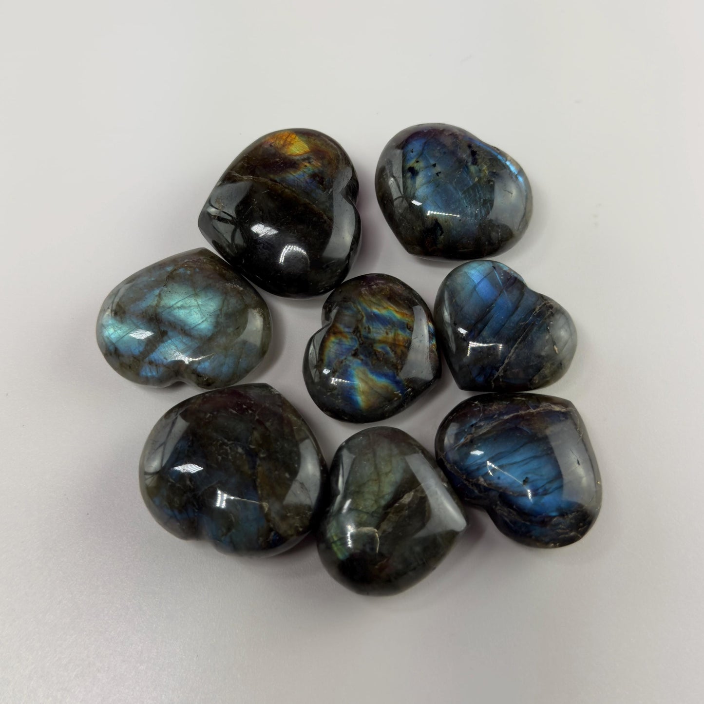 Mini Labradorite Heart Carving, Flashy Labradorite