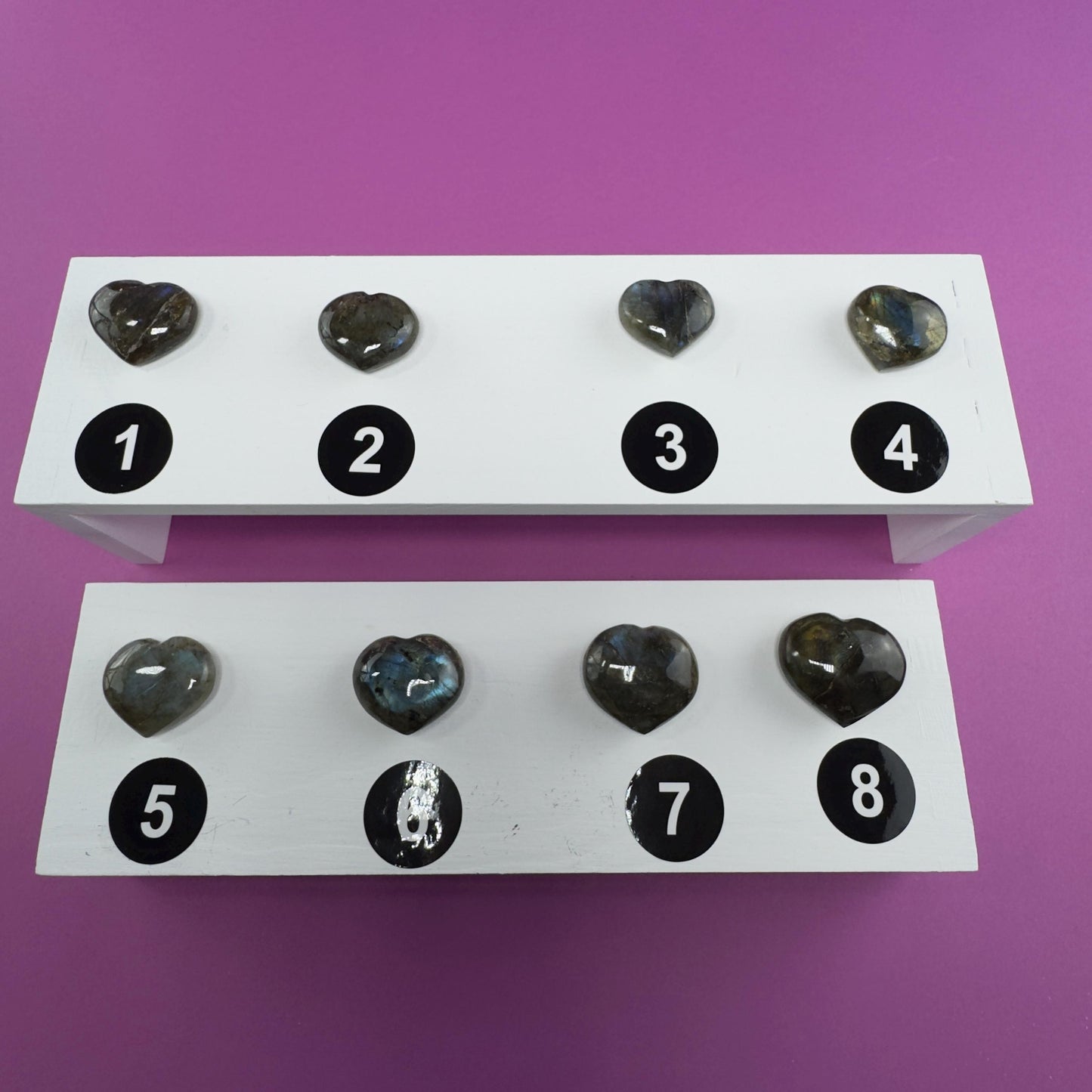 Mini Labradorite Heart Carving, Flashy Labradorite