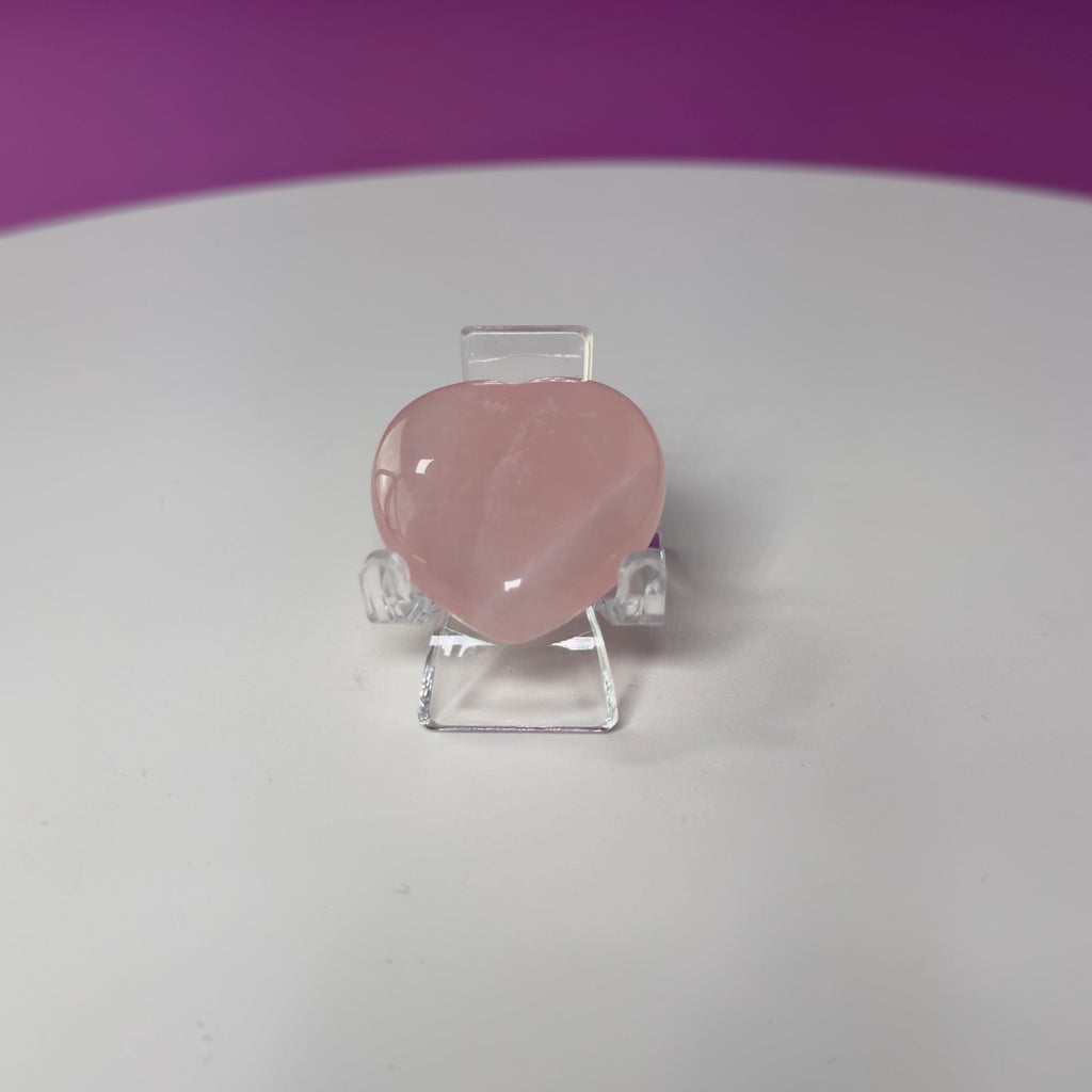 Mini Rose Quartz Heart Carving