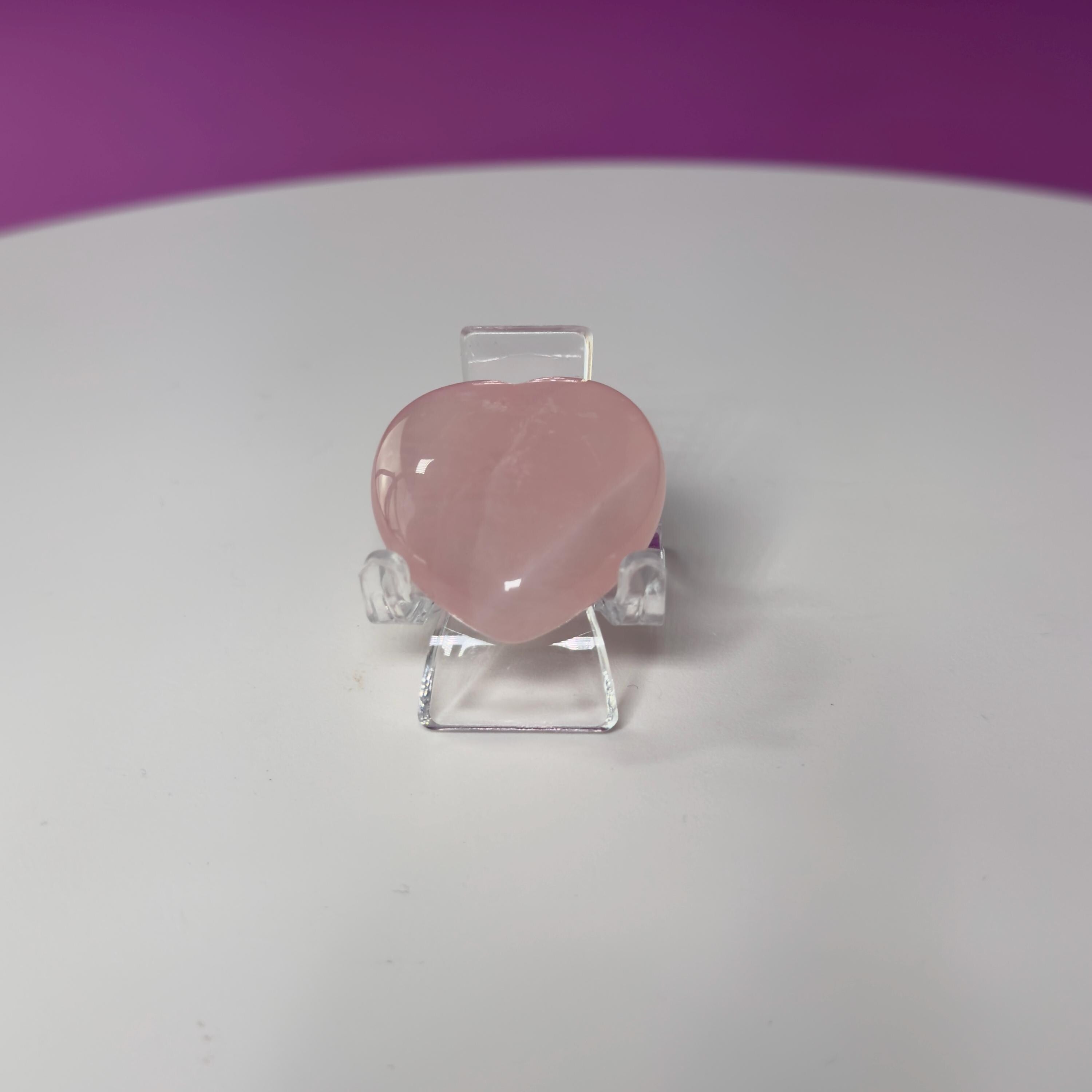 Mini Rose Quartz Heart Carving