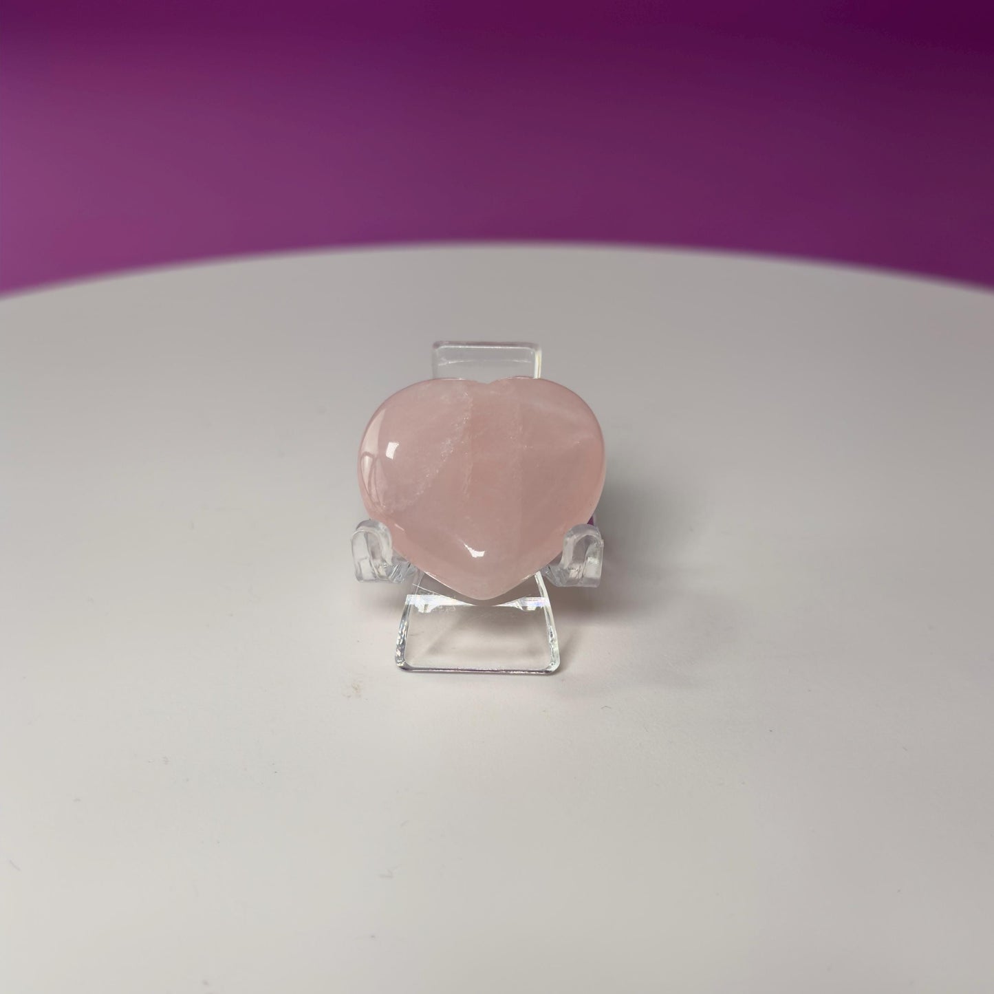 Mini Rose Quartz Heart Carving