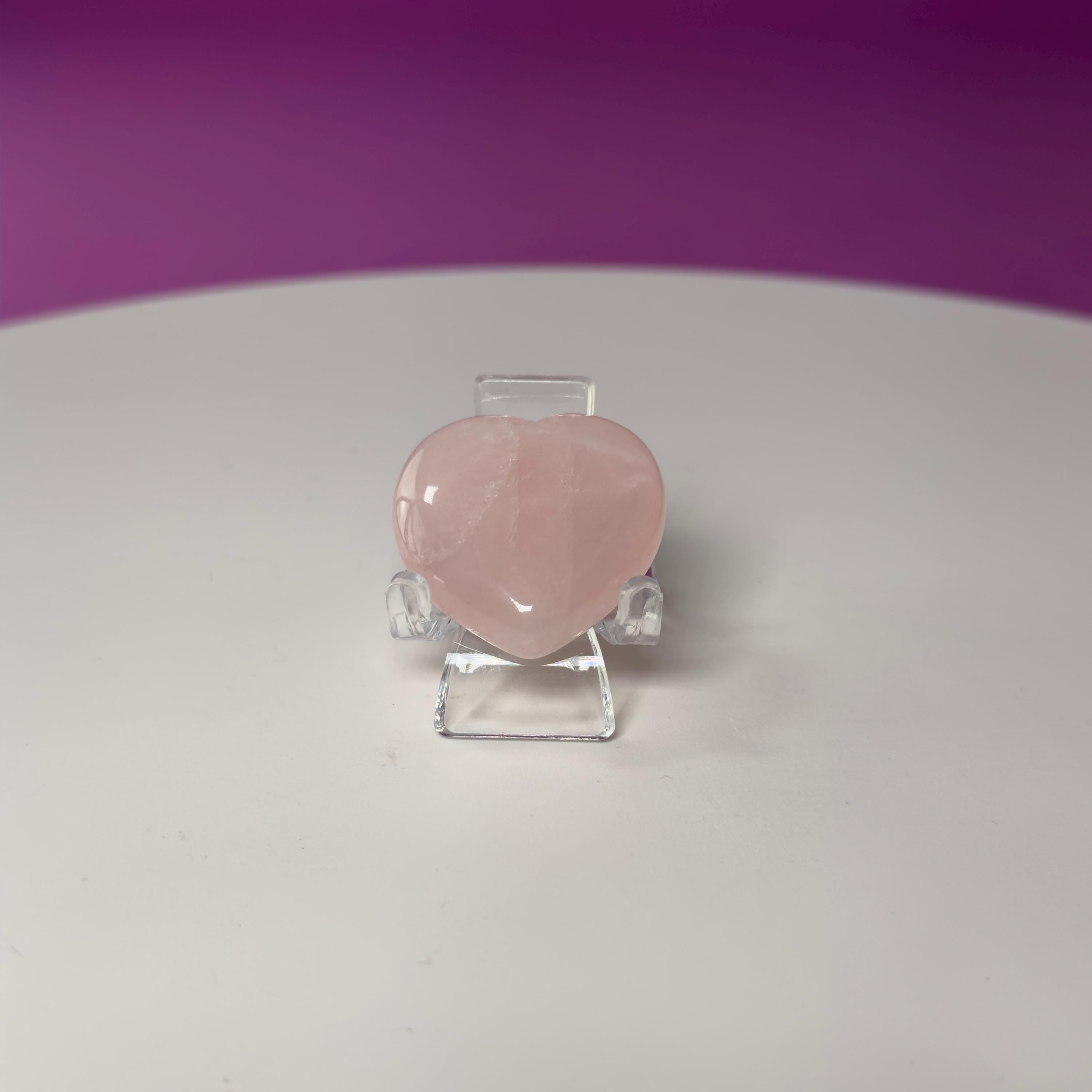 Mini Rose Quartz Heart Carving