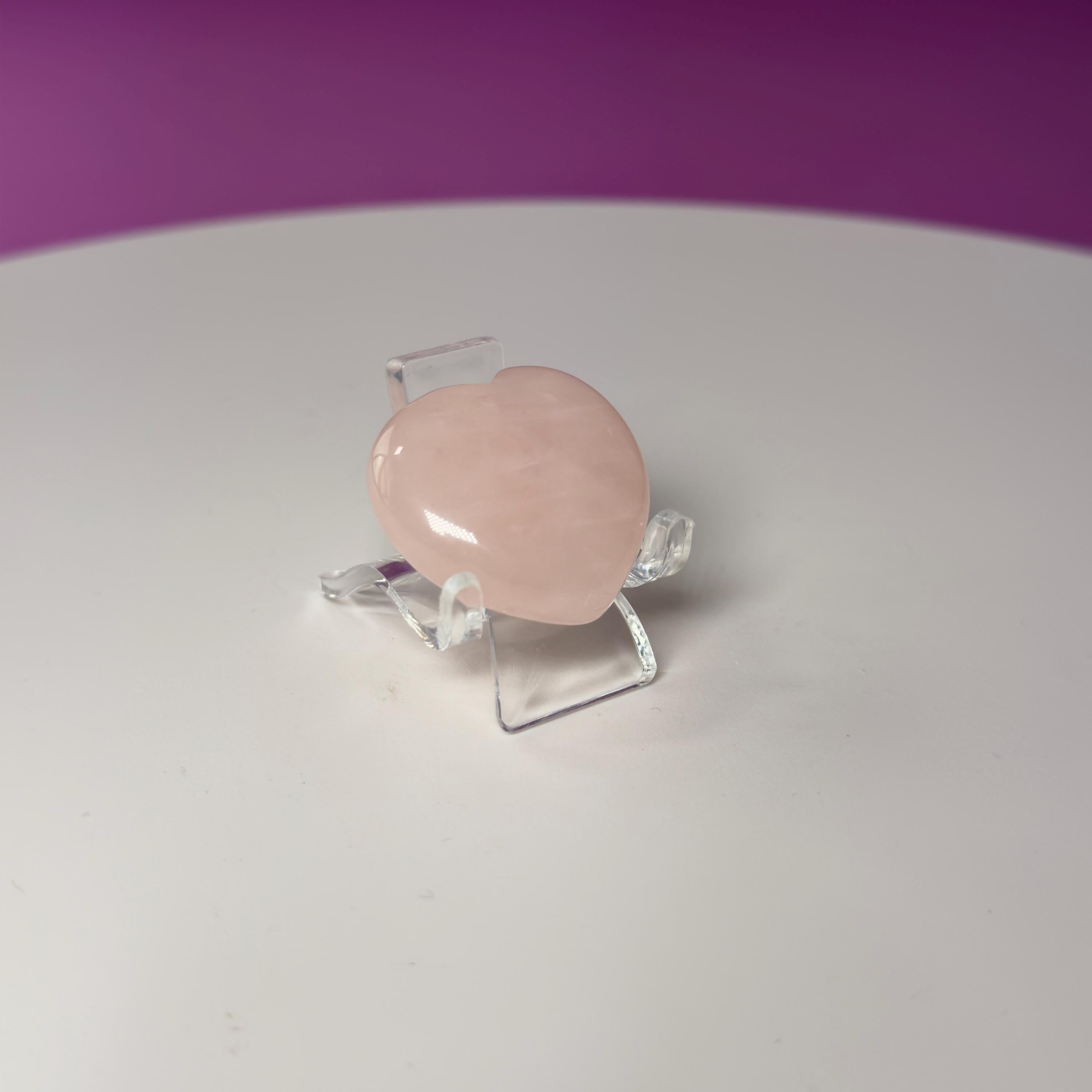 Mini Rose Quartz Heart Carving