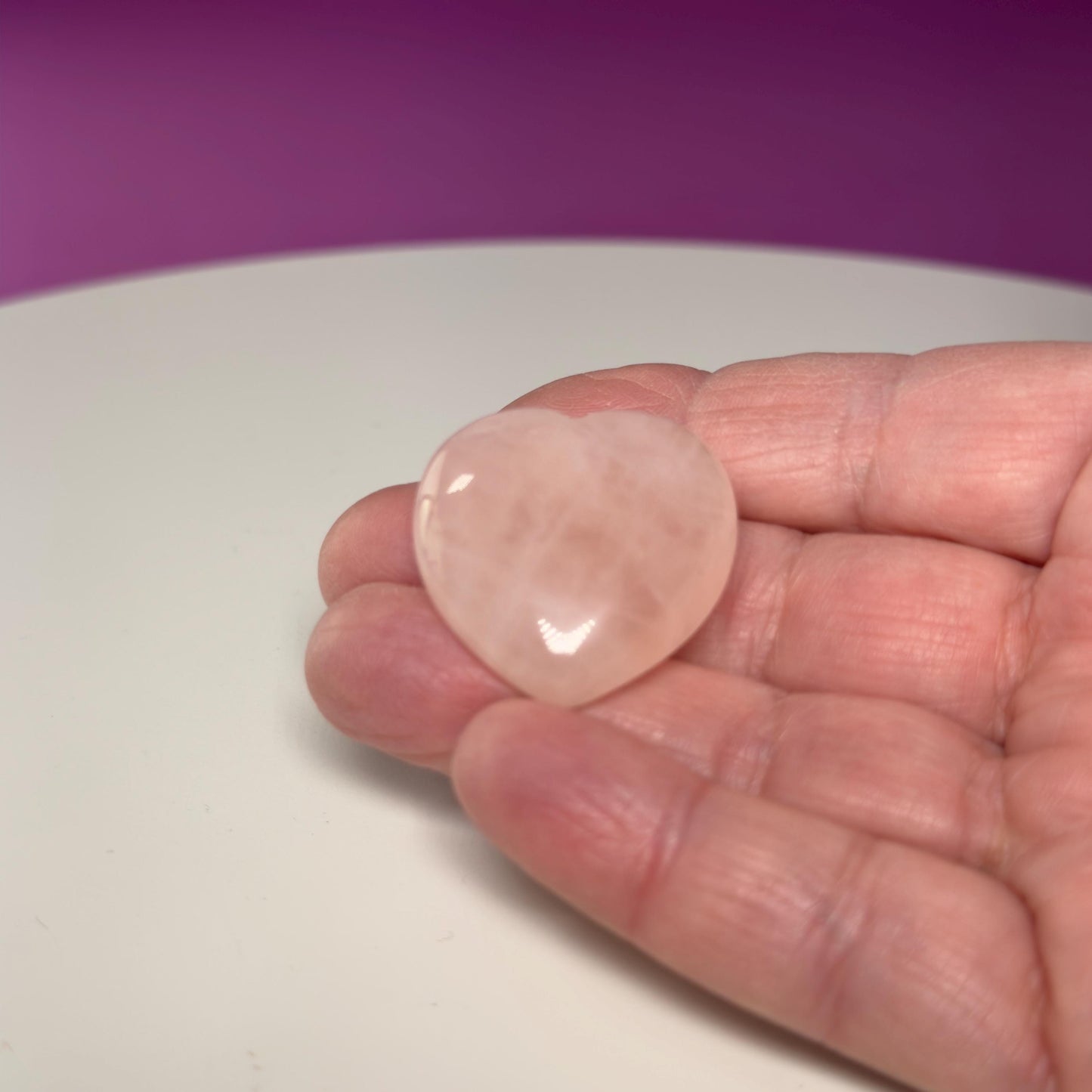 Mini Rose Quartz Heart Carving