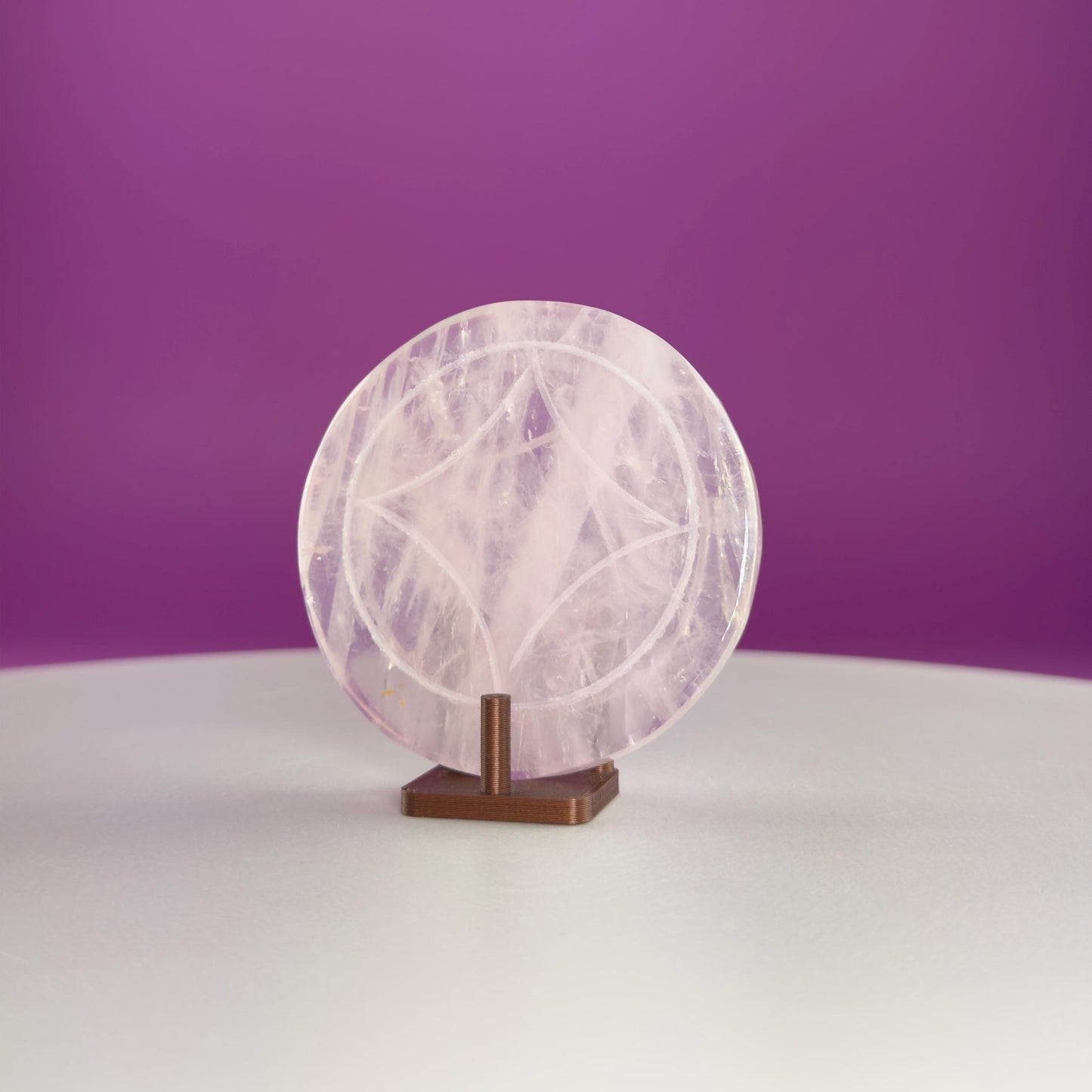 Rose Quartz Money Coin  Love & Abundance Crystal  Heart Chakra Prosperity Stone