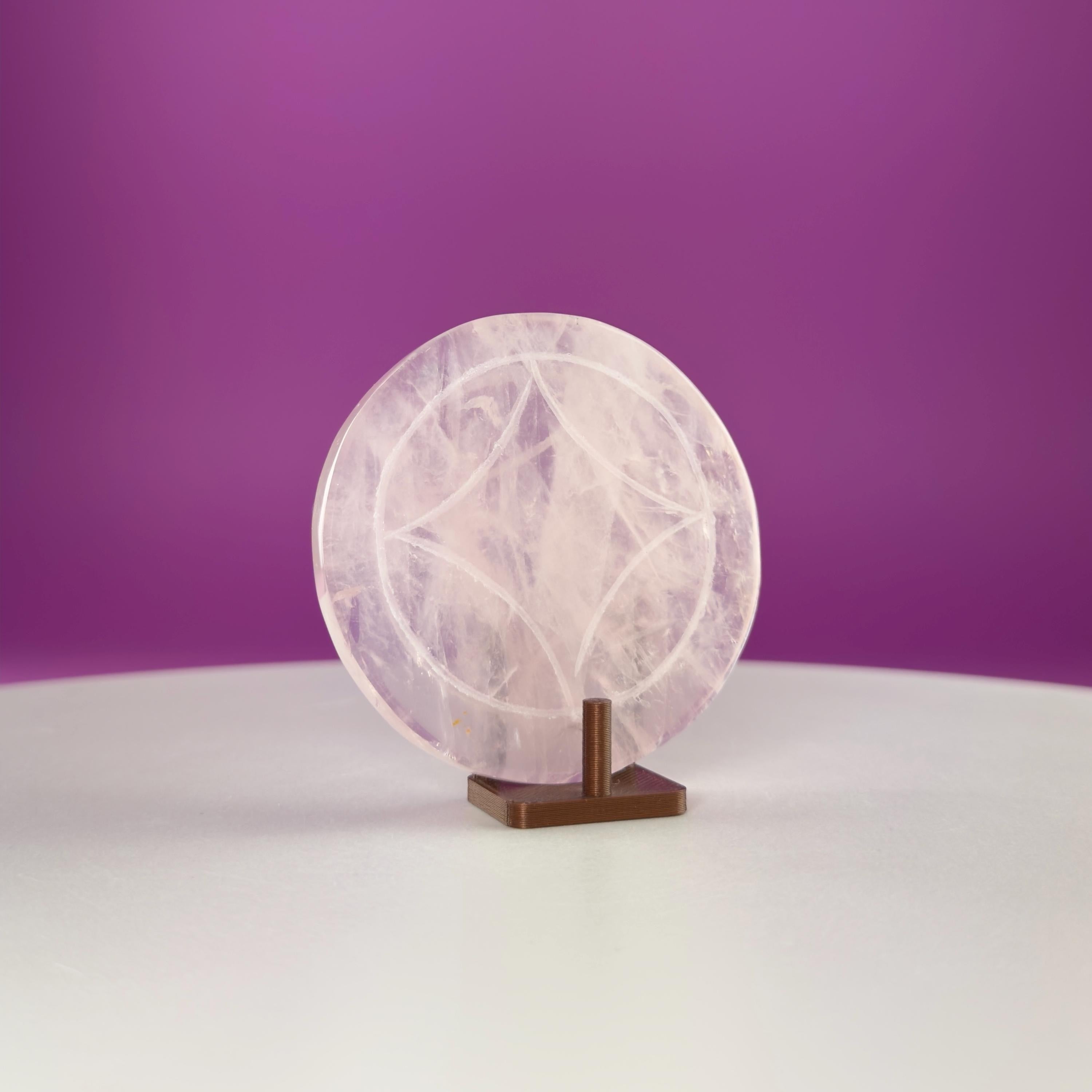 Rose Quartz Money Coin  Love & Abundance Crystal  Heart Chakra Prosperity Stone