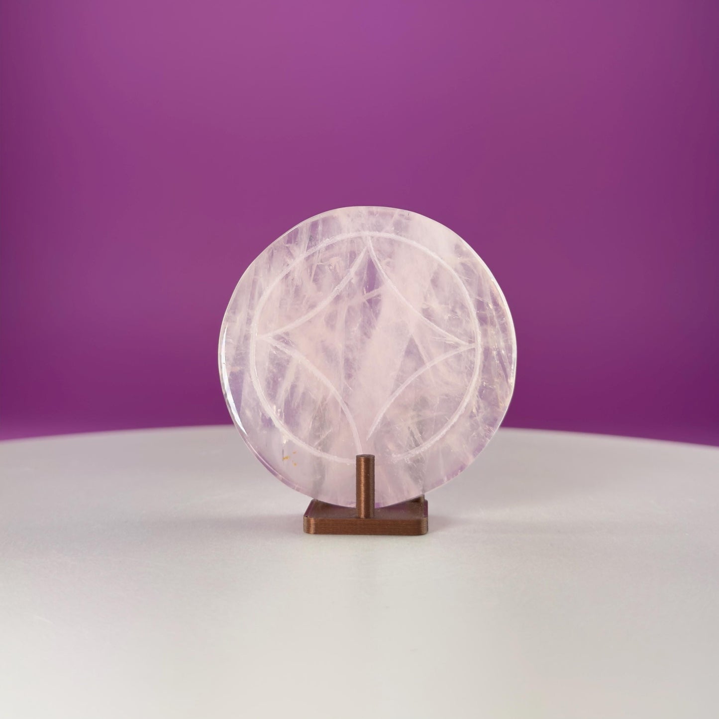 Rose Quartz Money Coin  Love & Abundance Crystal  Heart Chakra Prosperity Stone