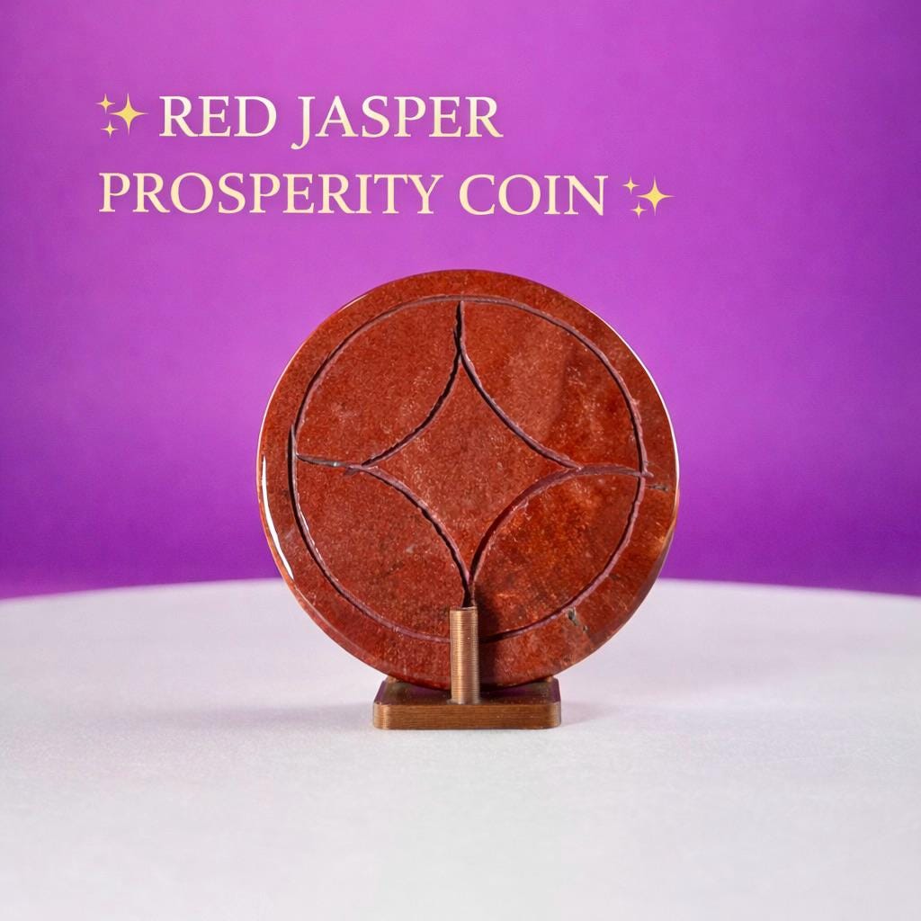 Red Jasper Money Coin  Abundance, Stability & Manifestation Energy