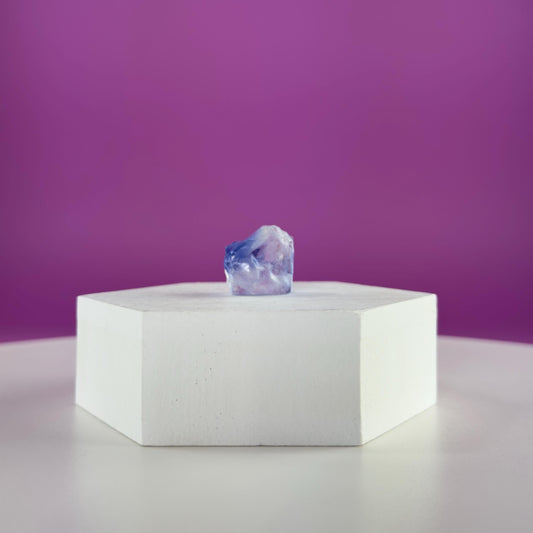 Mini Blue Halite Specimen | Rare Natural Blue Crystal (Includes Display Stand)