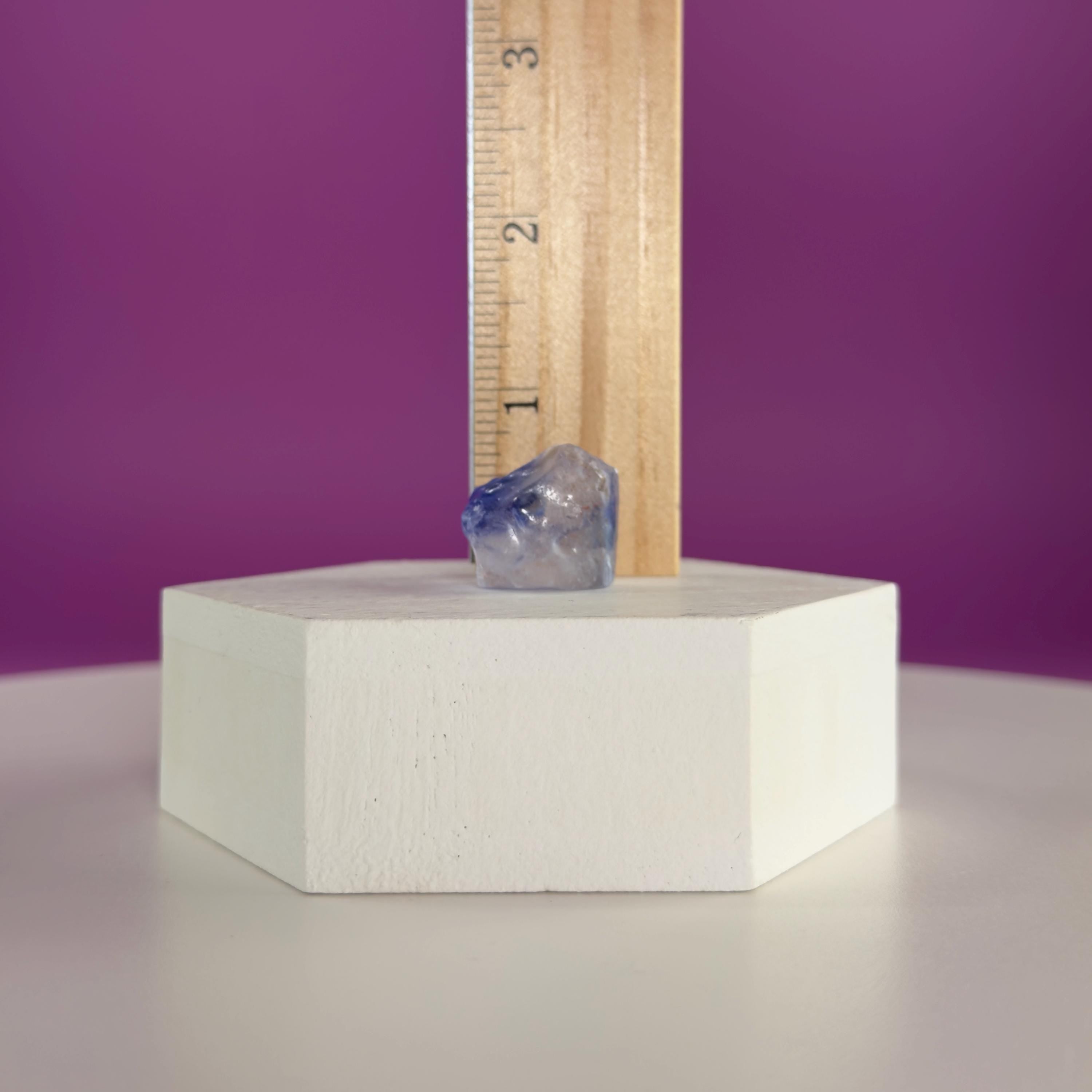Mini Blue Halite Specimen | Rare Natural Blue Crystal (Includes Display Stand)