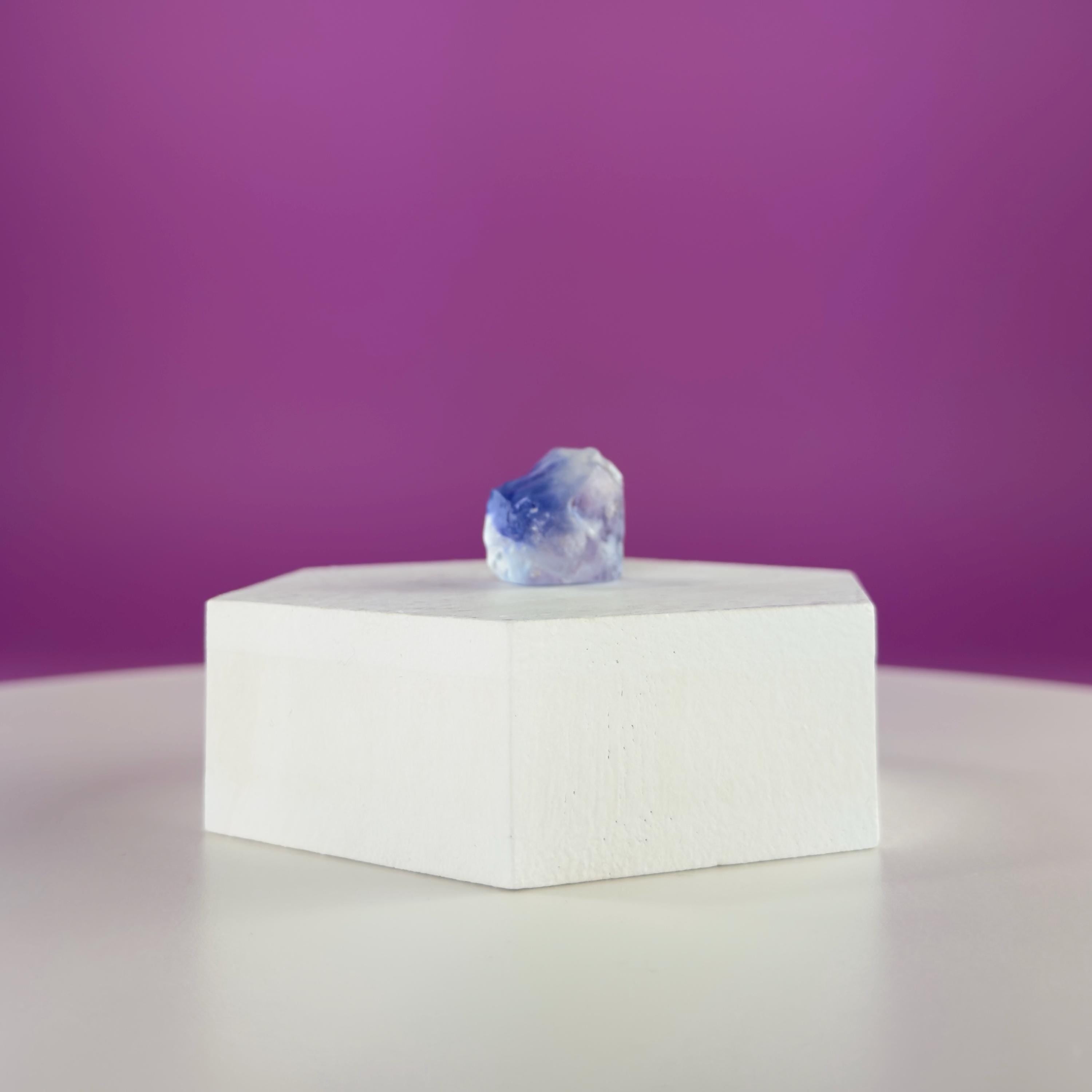 Mini Blue Halite Specimen | Rare Natural Blue Crystal (Includes Display Stand)