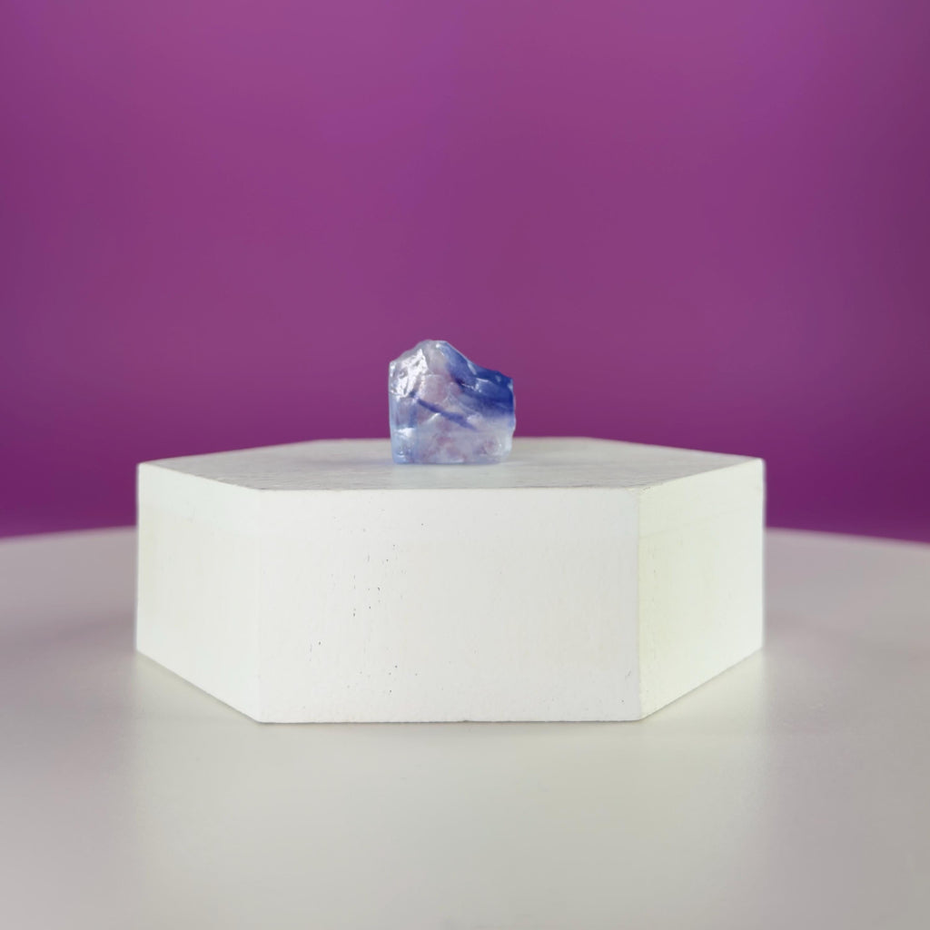Mini Blue Halite Specimen | Rare Natural Blue Crystal (Includes Display Stand)