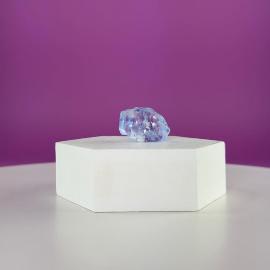 Mini Blue Halite Specimen | Rare Natural Blue Crystal | Display Stand Included