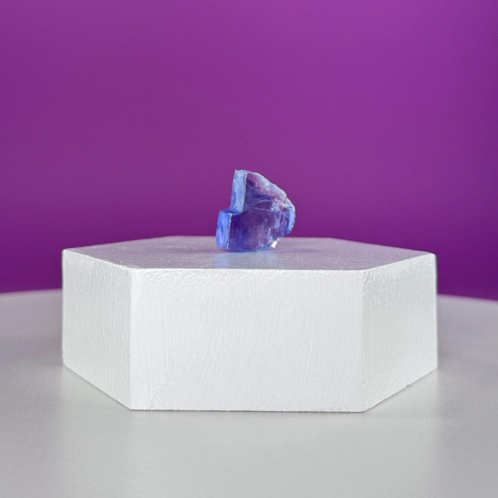 Mini Blue Halite Specimen | Rare Natural Blue Crystal (Includes Display Stand)