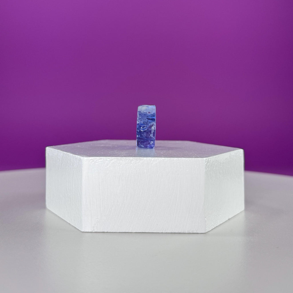 Mini Blue Halite Specimen | Rare Natural Blue Crystal (Includes Display Stand)