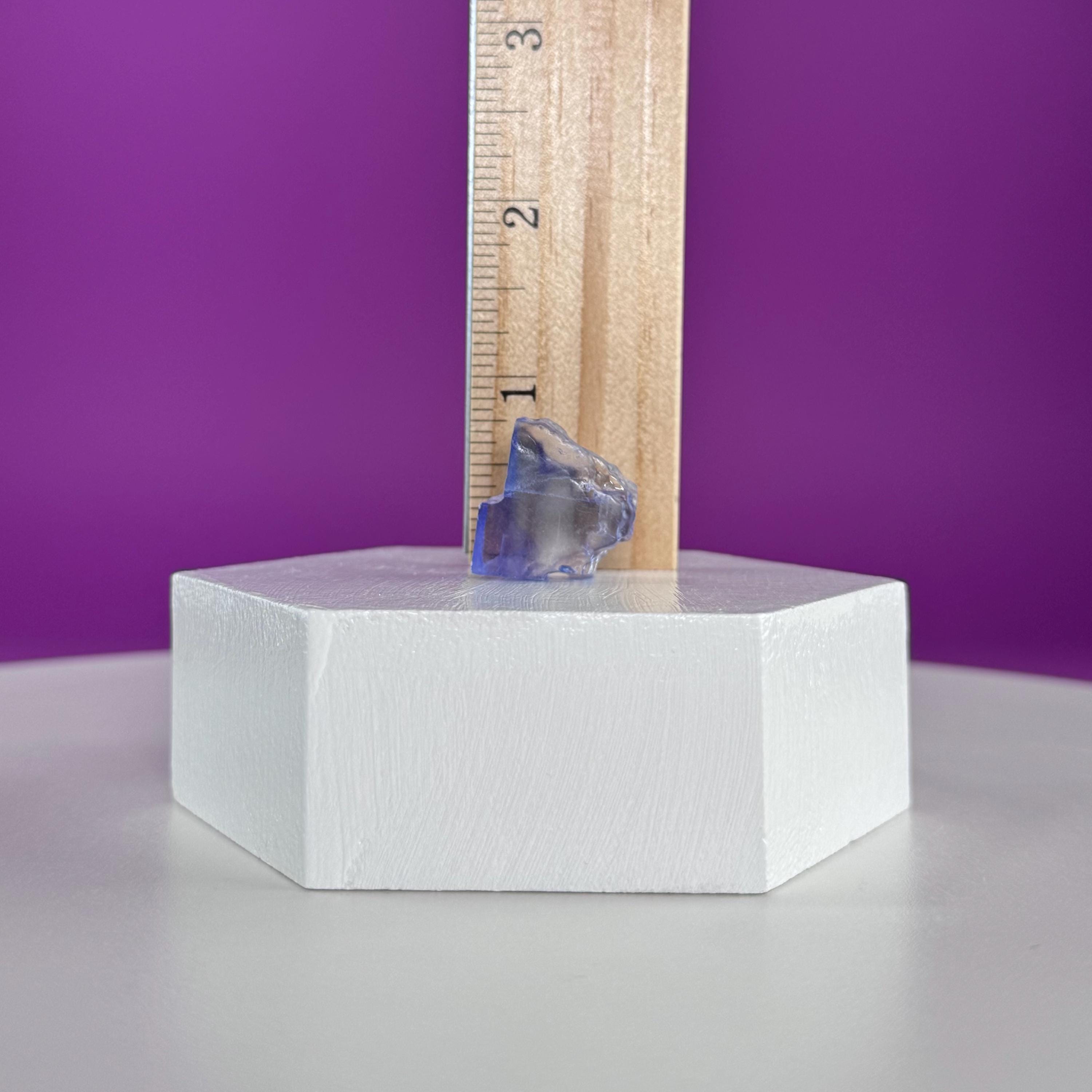 Mini Blue Halite Specimen | Rare Natural Blue Crystal (Includes Display Stand)