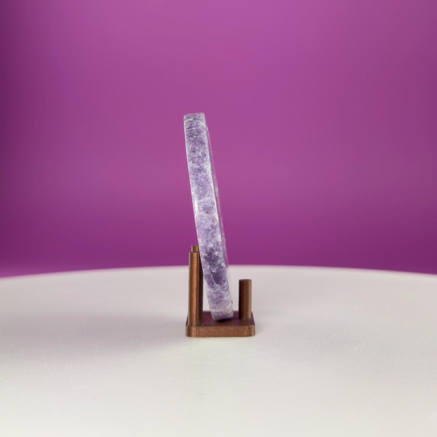 Lepidolite Money Coin 66g | Prosperity Crystal | Calming Healing Stone | Pocket Palm Crystal Gift