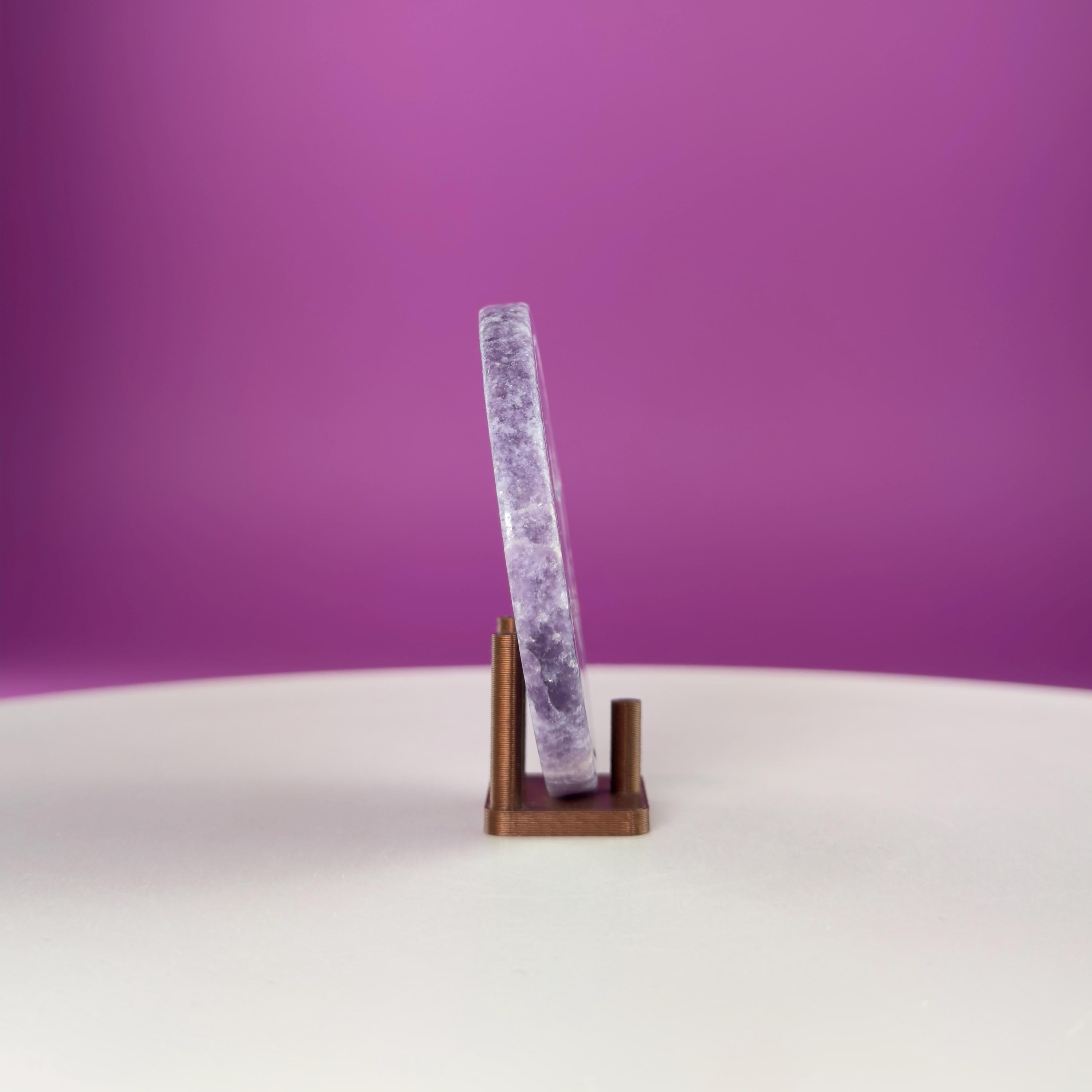Lepidolite Money Coin 66g | Prosperity Crystal | Calming Healing Stone | Pocket Palm Crystal Gift