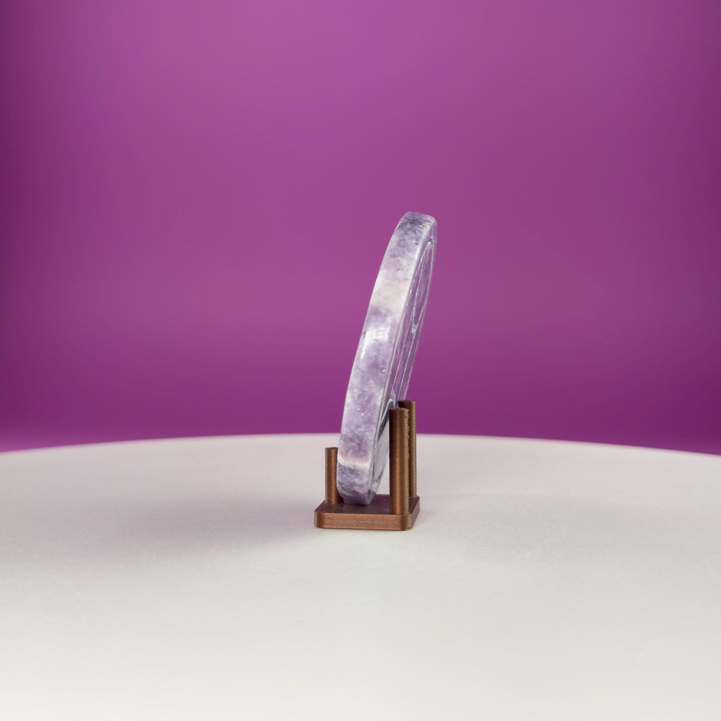 Lepidolite Money Coin 66g | Prosperity Crystal | Calming Healing Stone | Pocket Palm Crystal Gift