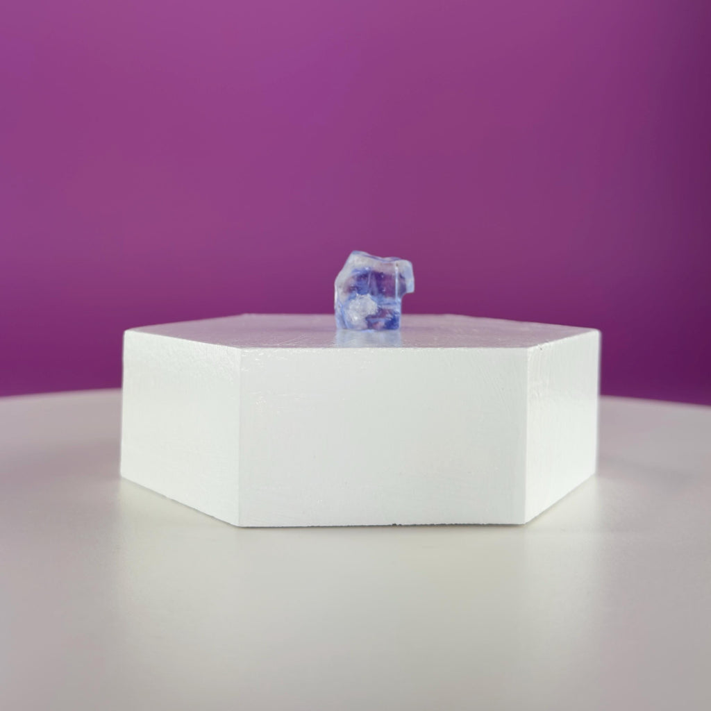 Mini Blue Halite Specimen | Rare Natural Blue Crystal (Includes Display Stand)