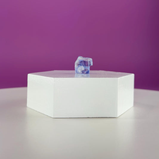 Mini Blue Halite Specimen | Rare Natural Blue Crystal (Includes Display Stand)