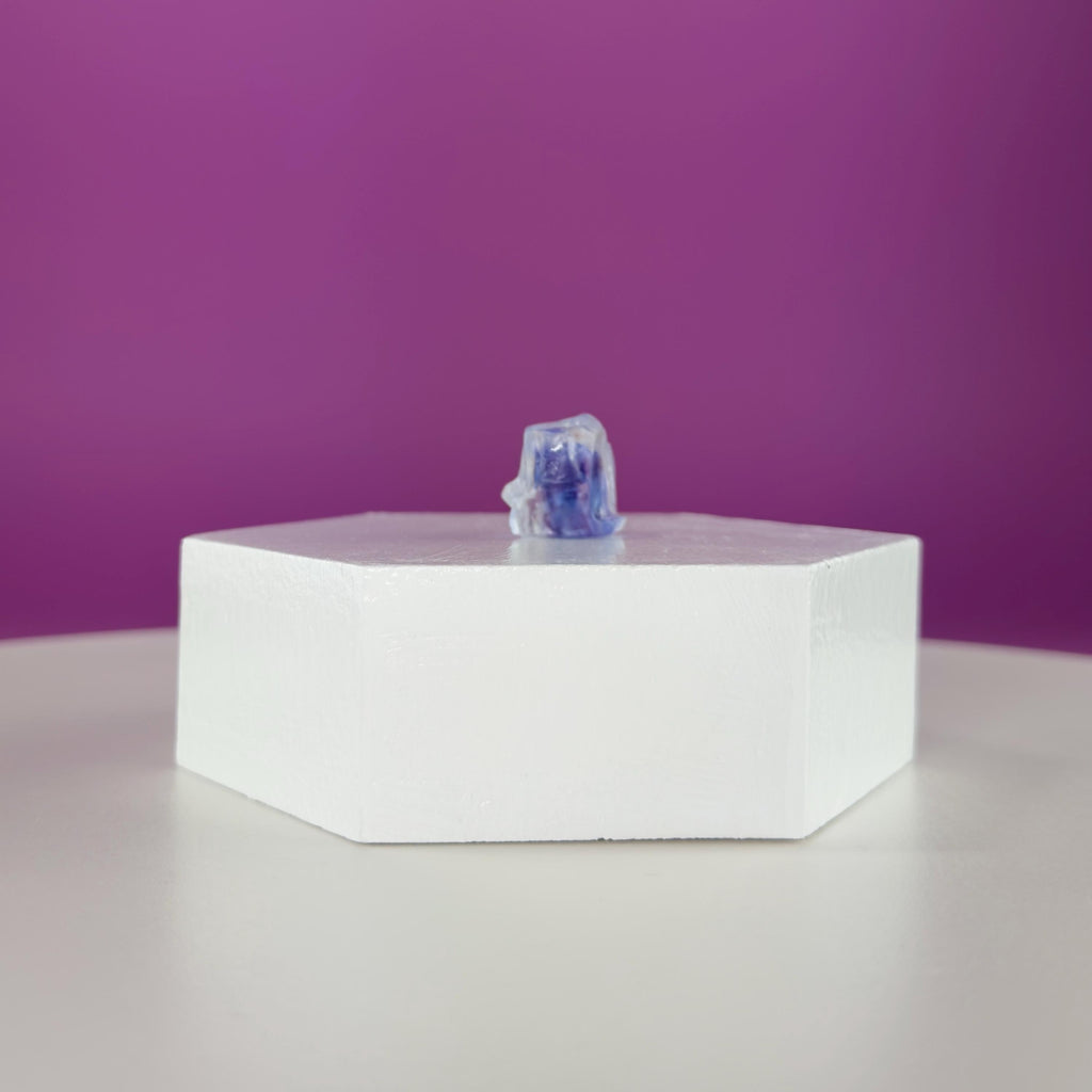 Mini Blue Halite Specimen | Rare Natural Blue Crystal (Includes Display Stand)