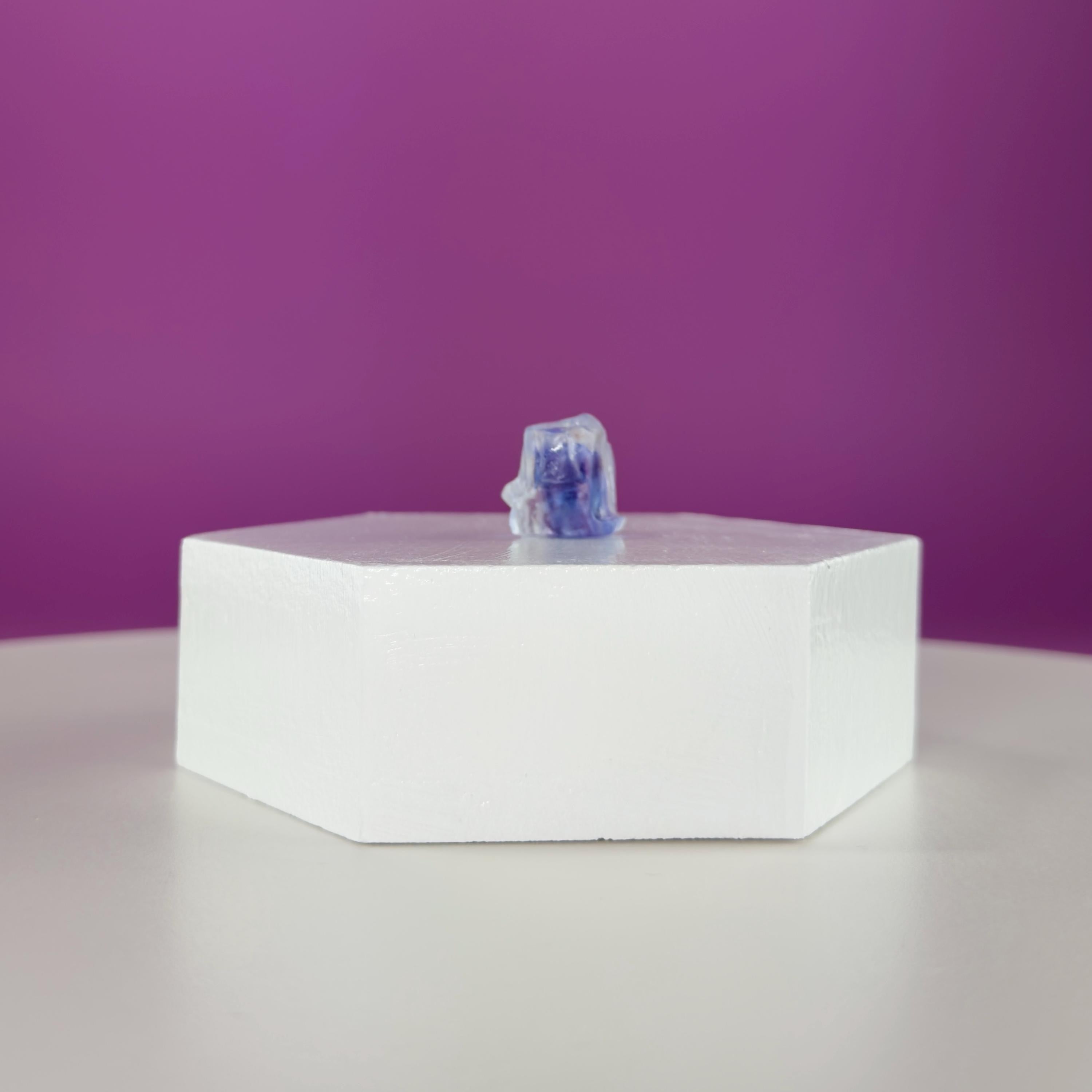 Mini Blue Halite Specimen | Rare Natural Blue Crystal (Includes Display Stand)