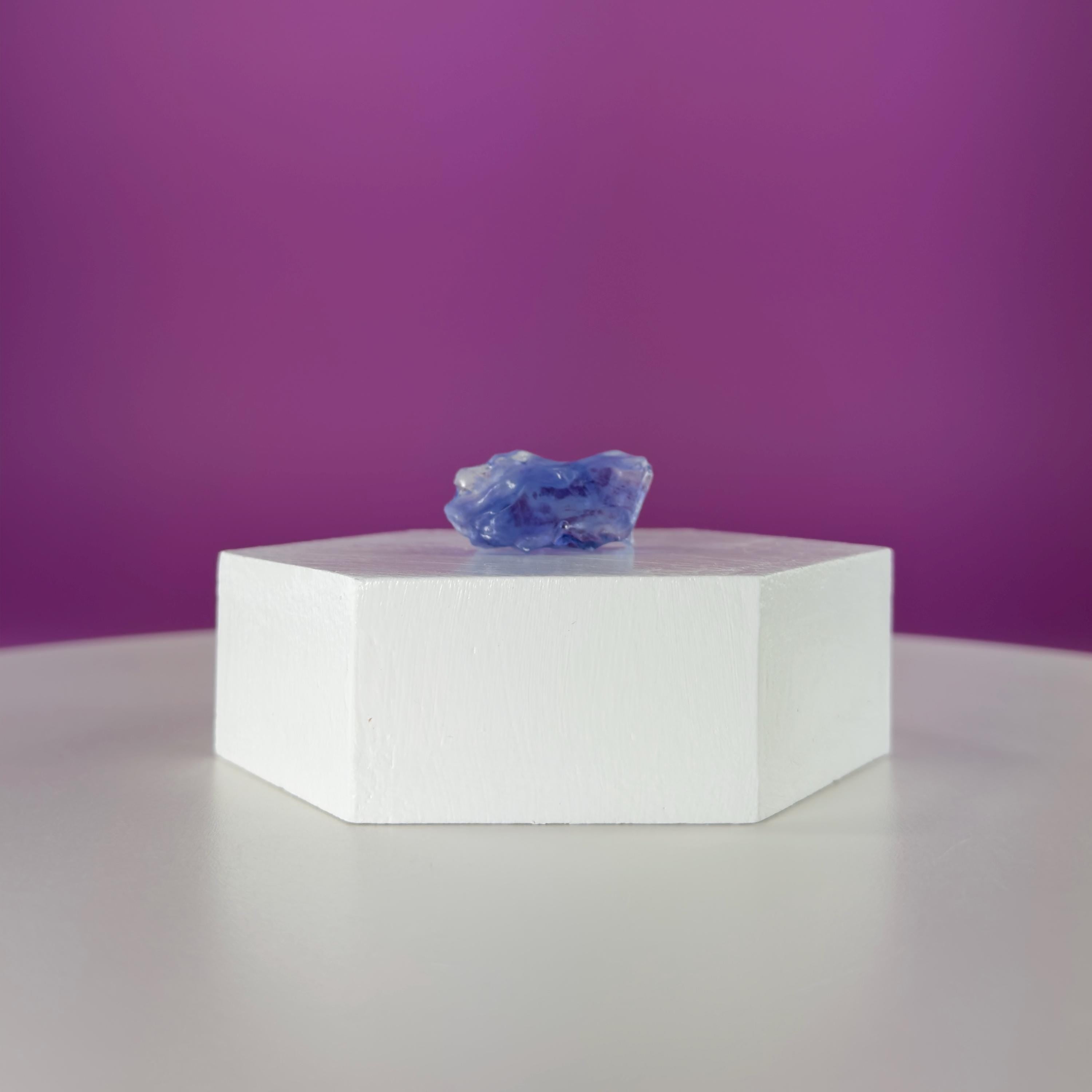 Mini Blue Halite Specimen | Rare Natural Blue Crystal (Includes Display Stand)
