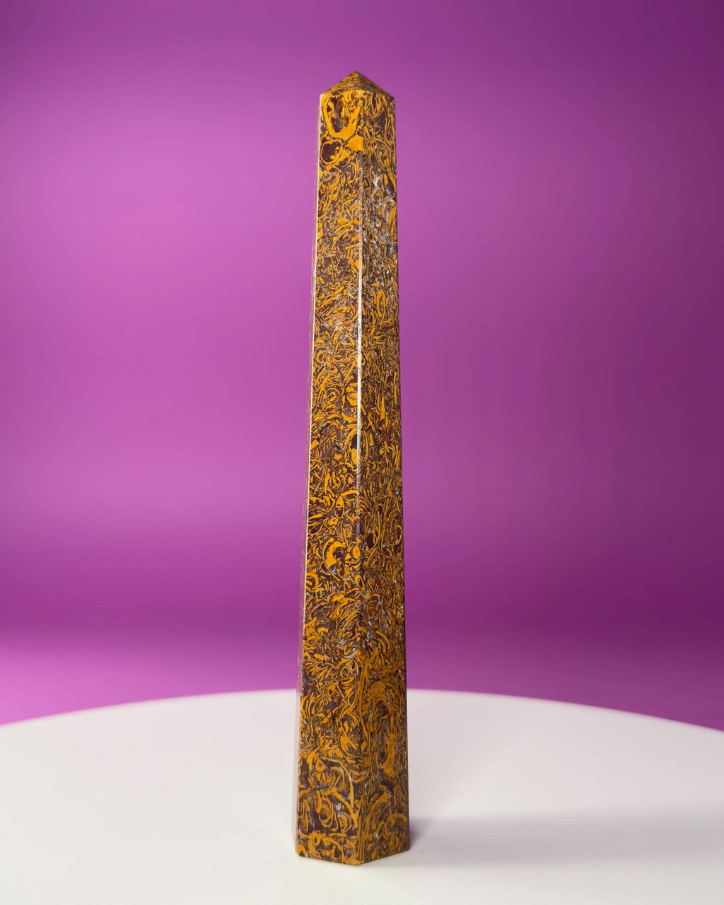 Calligraphy Jasper Tower | Script Stone Crystal Point | Grounding Healing Crystal | Meditation Decor Gift