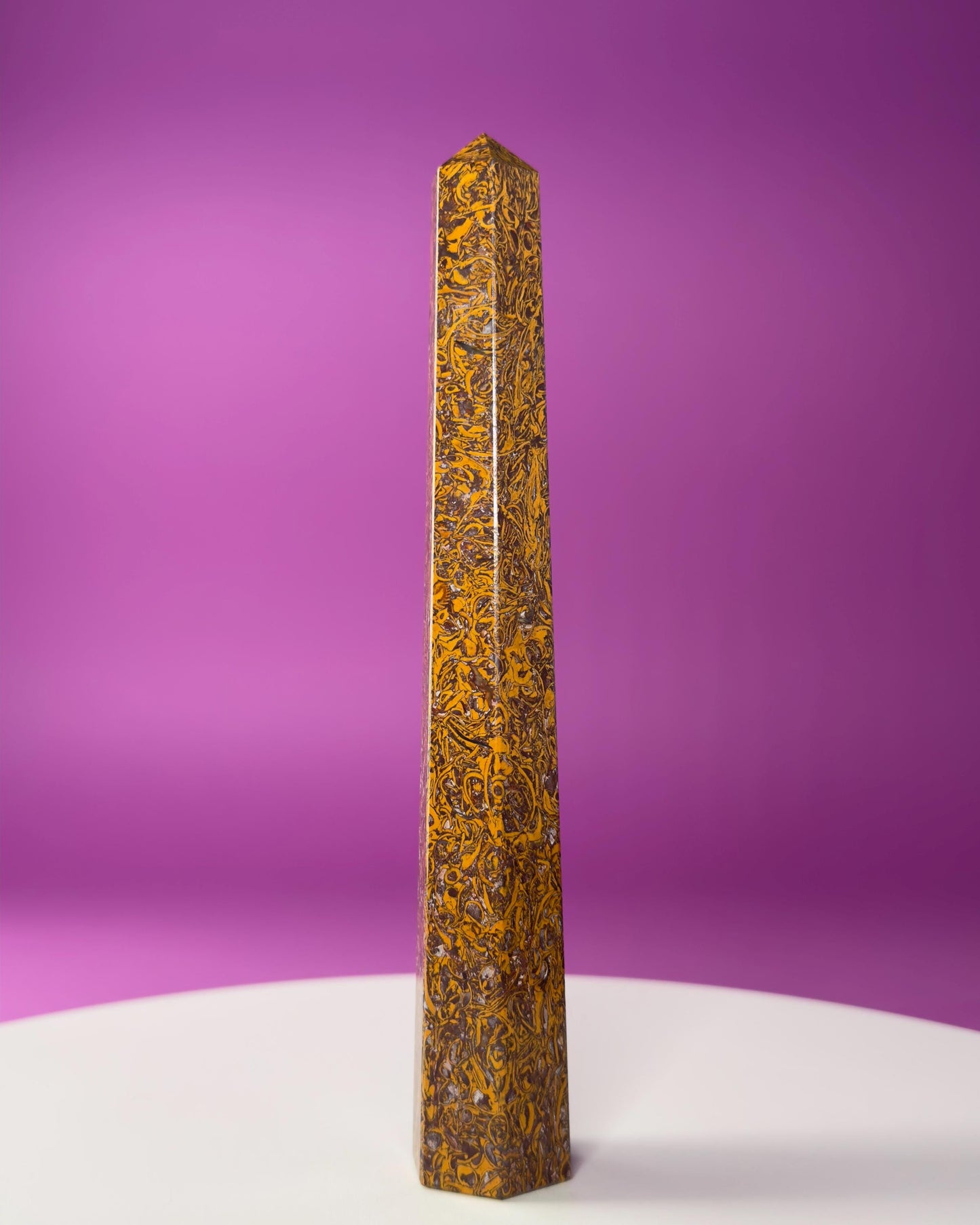 Calligraphy Jasper Tower | Script Stone Crystal Point | Grounding Healing Crystal | Meditation Decor Gift