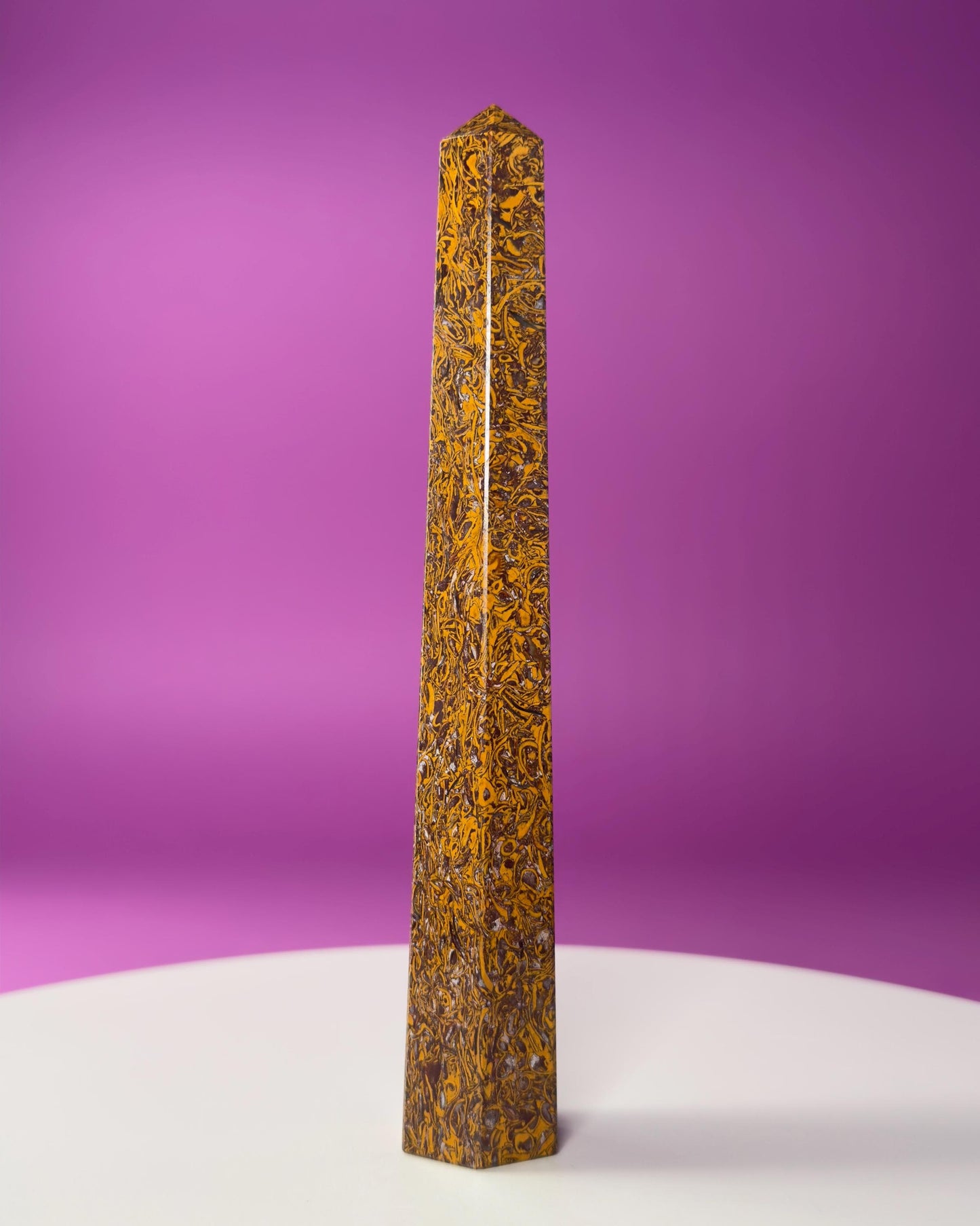 Calligraphy Jasper Tower | Script Stone Crystal Point | Grounding Healing Crystal | Meditation Decor Gift