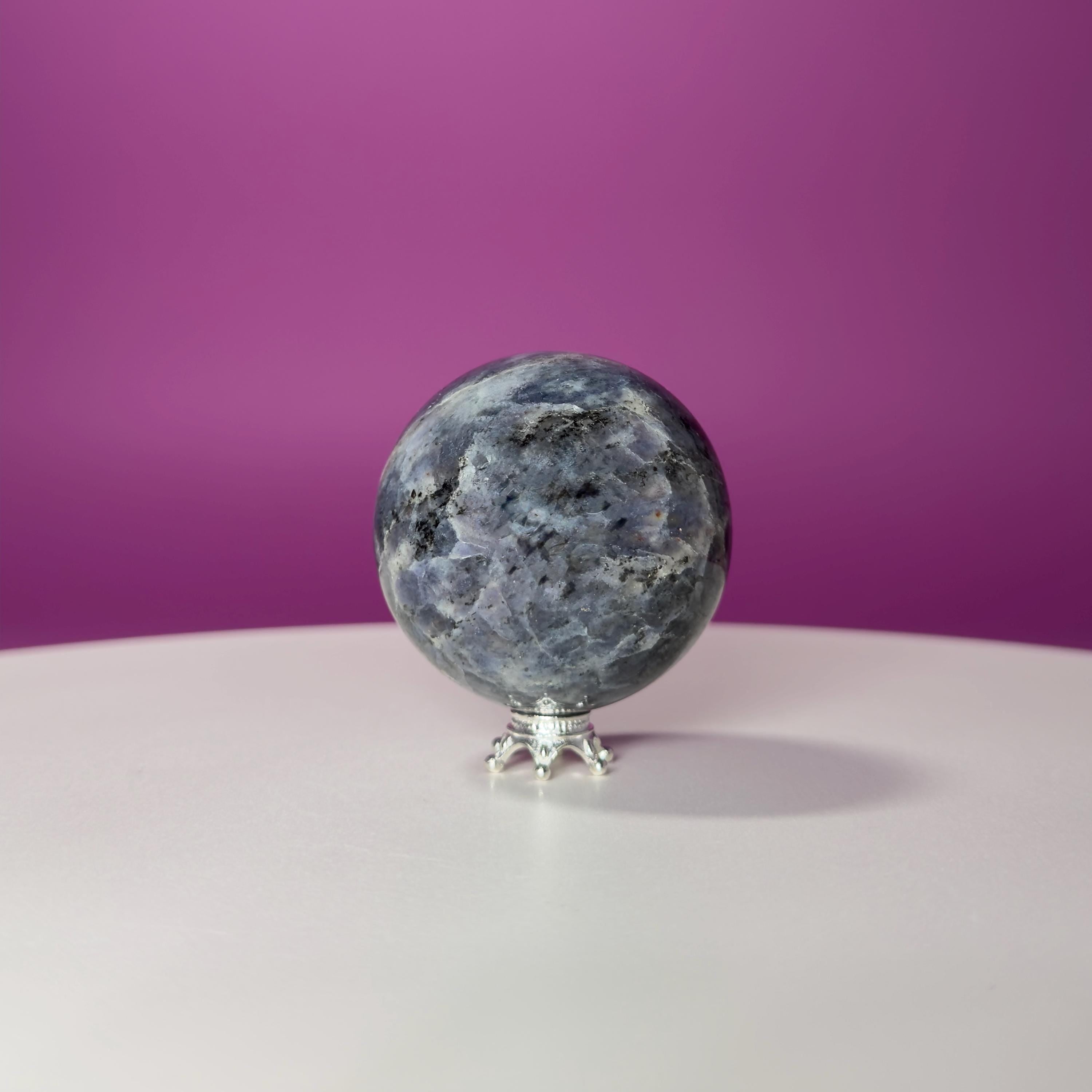 Polished Iolite Sphere | Third Eye Stone, Meditation Decor
