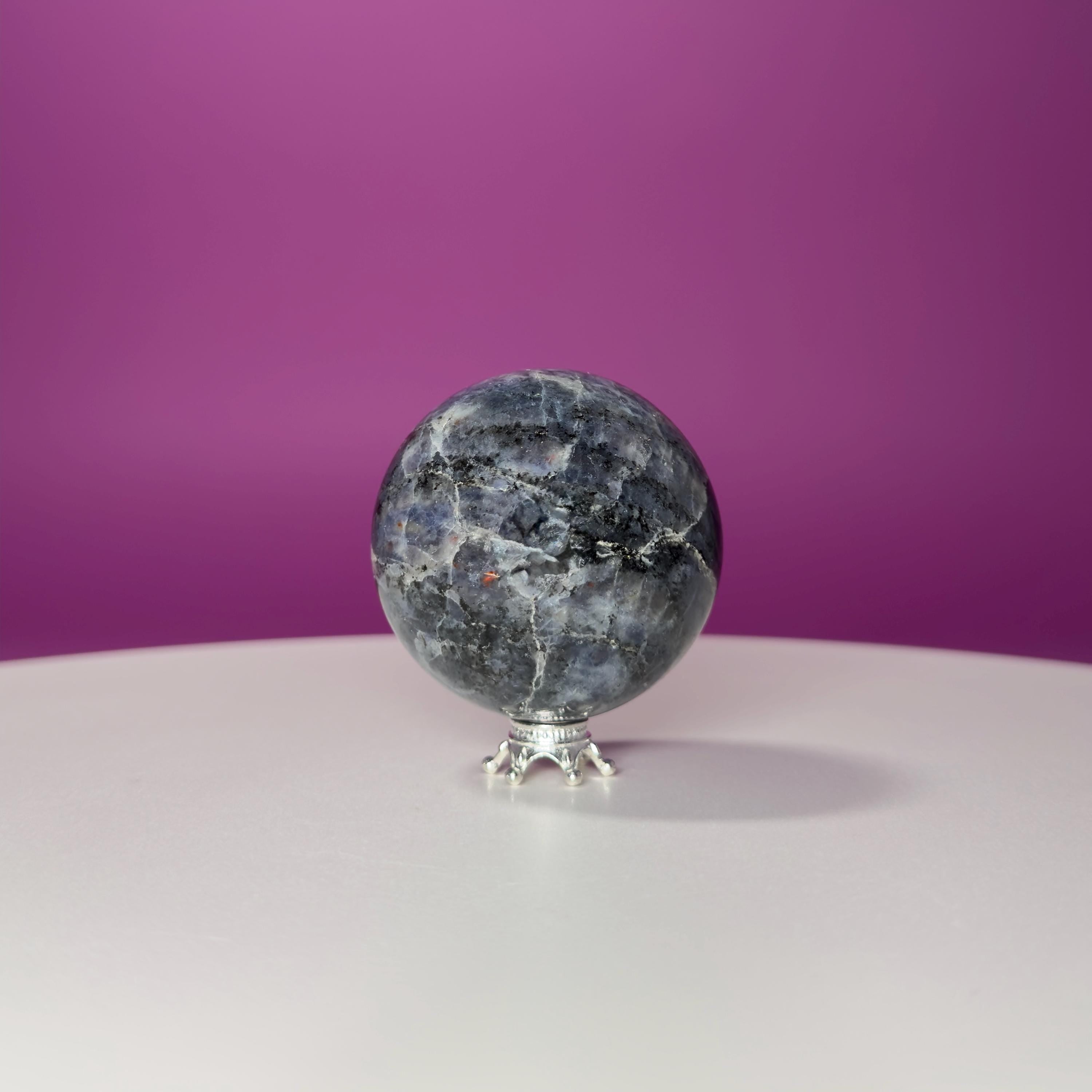 Polished Iolite Sphere | Third Eye Stone, Meditation Decor