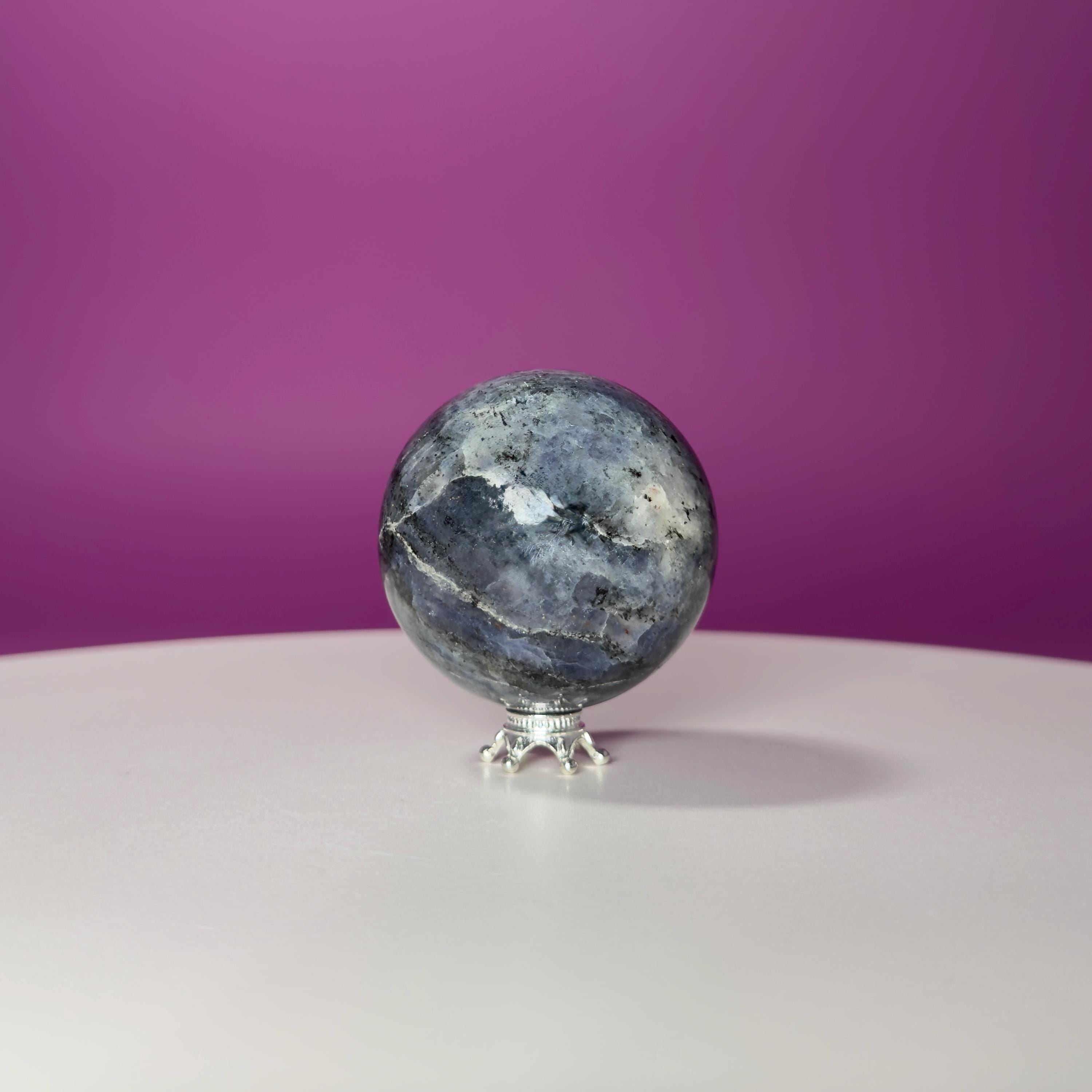 Polished Iolite Sphere | Third Eye Stone, Meditation Decor