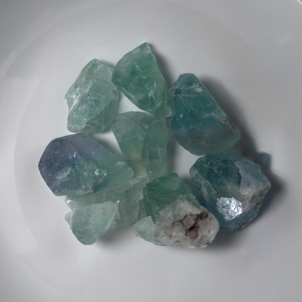 Fluorite Rough Stones-Natural Crystal Chunk Mix (7-8 pieces per bag)