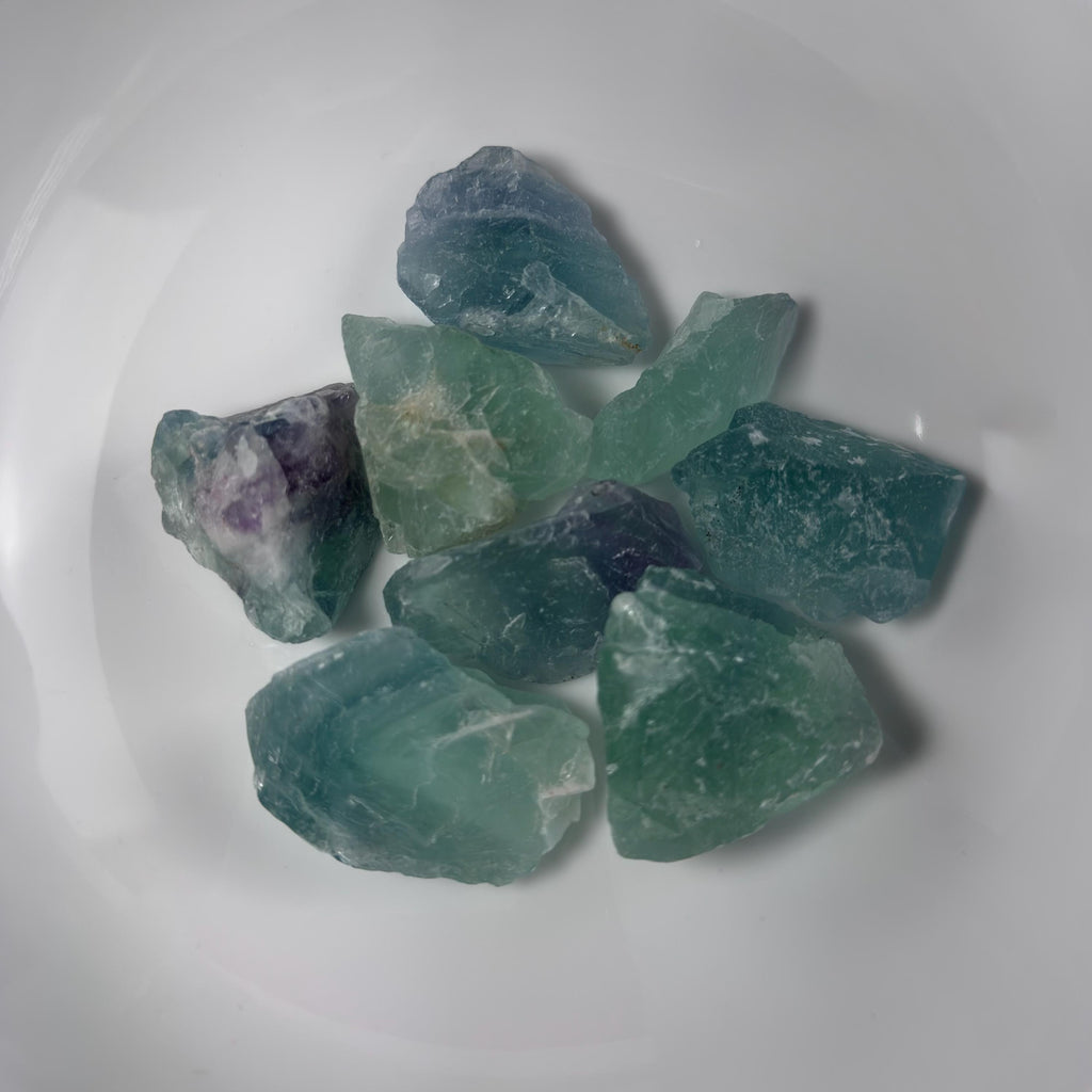 Fluorite Rough Stones-Natural Crystal Chunk Mix (7-8 pieces per bag)