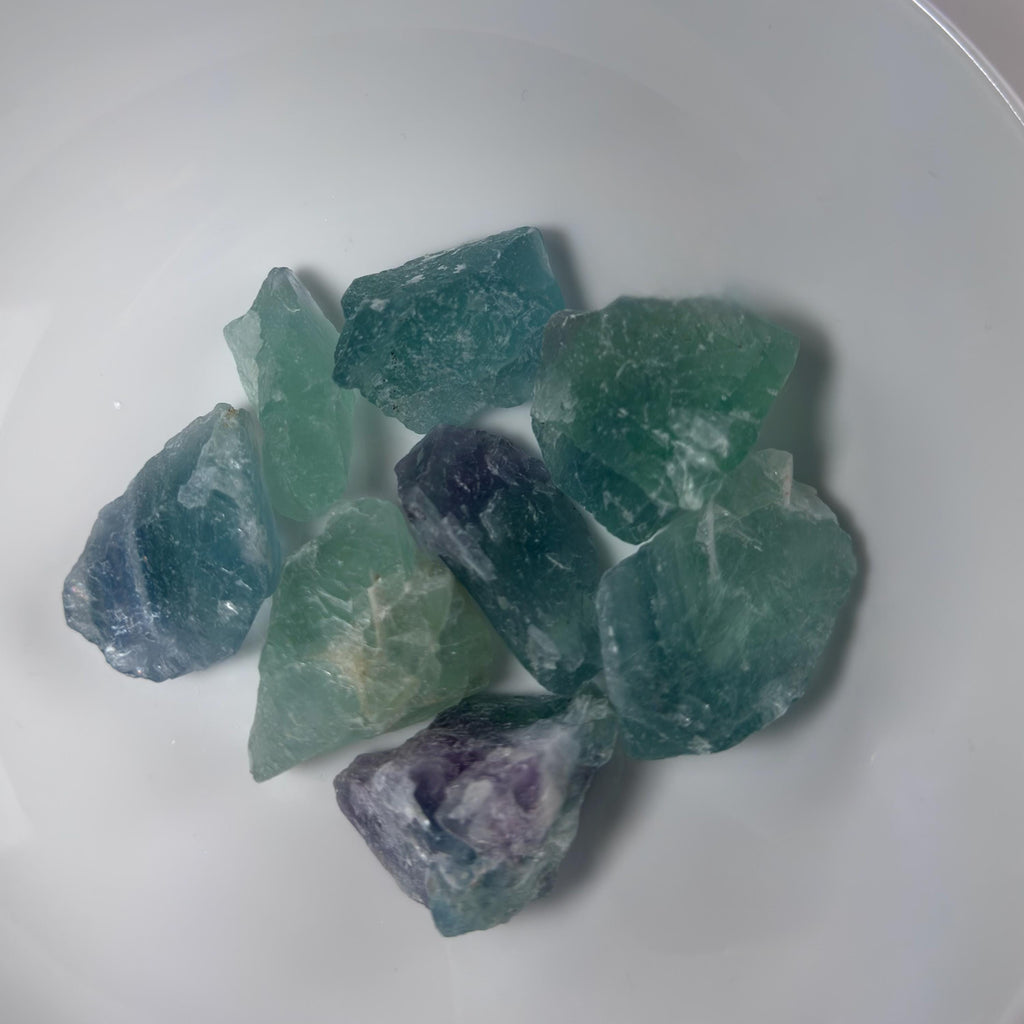 Fluorite Rough Stones-Natural Crystal Chunk Mix (7-8 pieces per bag)