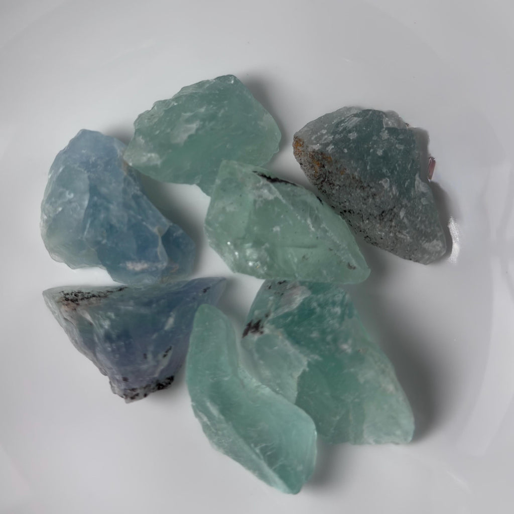 Fluorite Rough Stones-Natural Crystal Chunk Mix (7-8 pieces per bag)