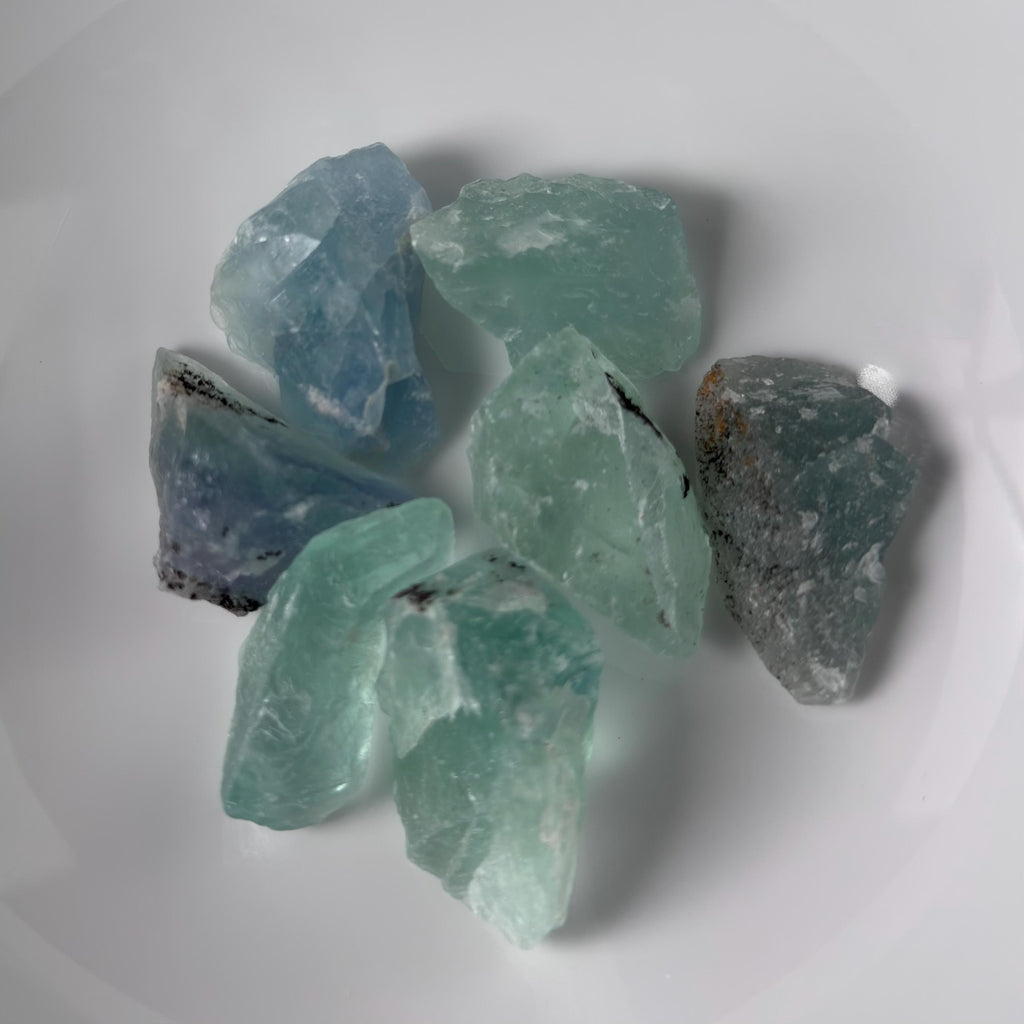 Fluorite Rough Stones-Natural Crystal Chunk Mix (7-8 pieces per bag)