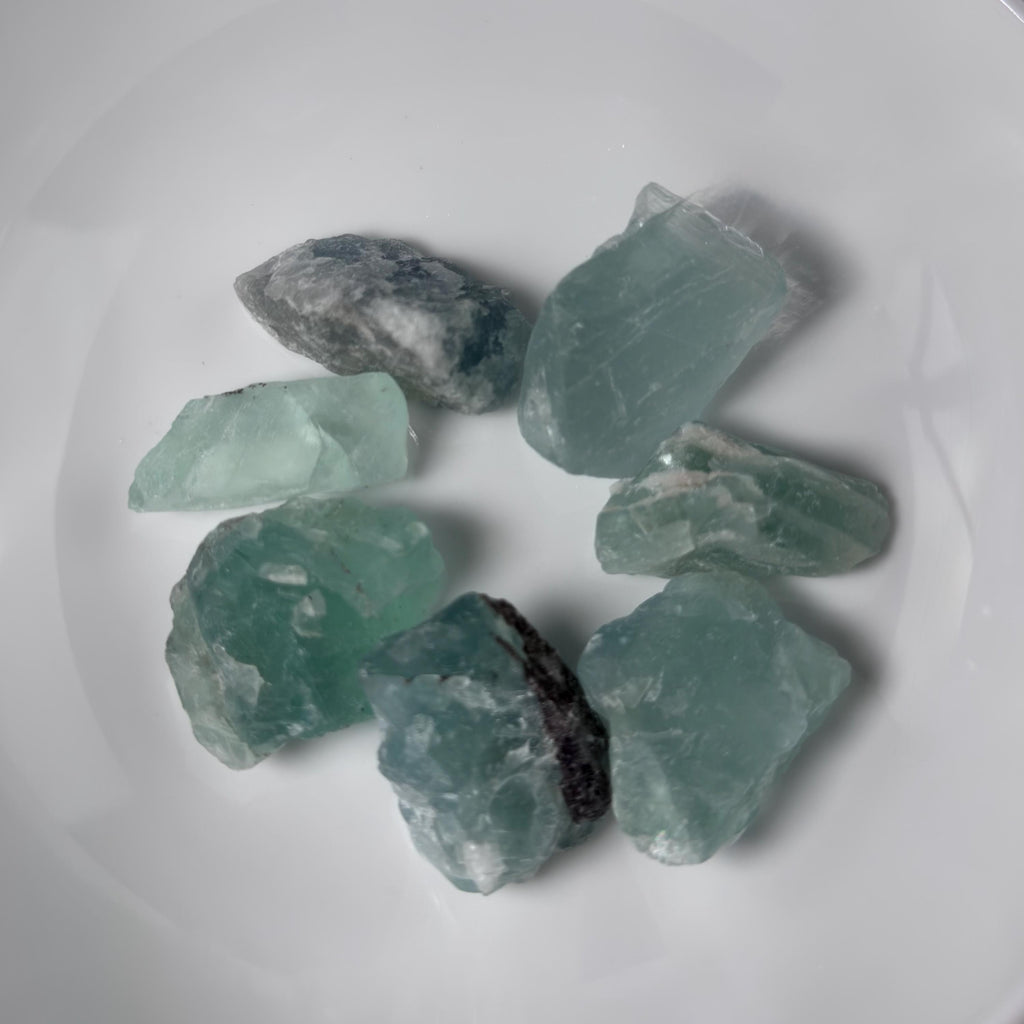 Fluorite Rough Stones-Natural Crystal Chunk Mix (7-8 pieces per bag)