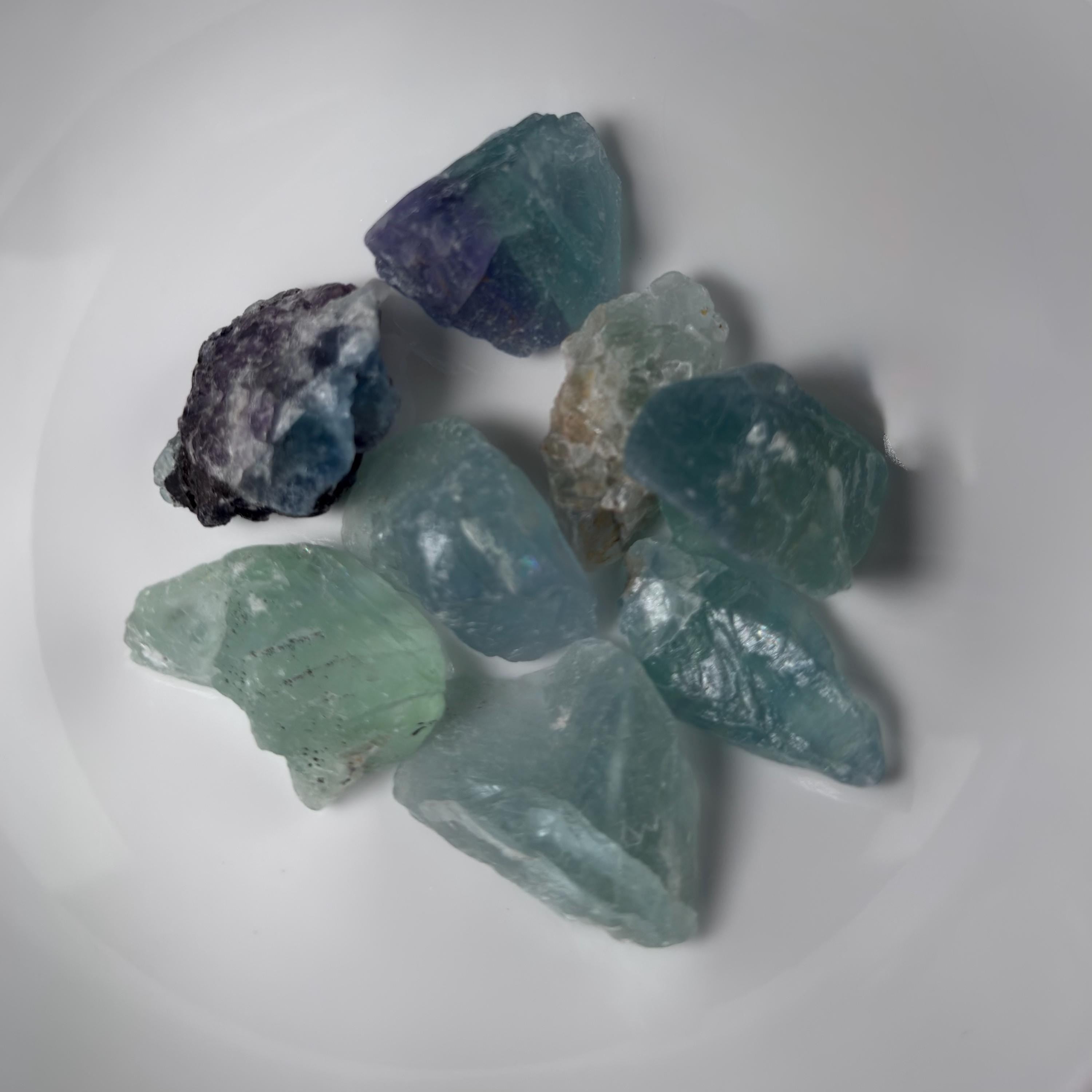 Fluorite Rough Stones-Natural Crystal Chunk Mix (7-8 pieces per bag)
