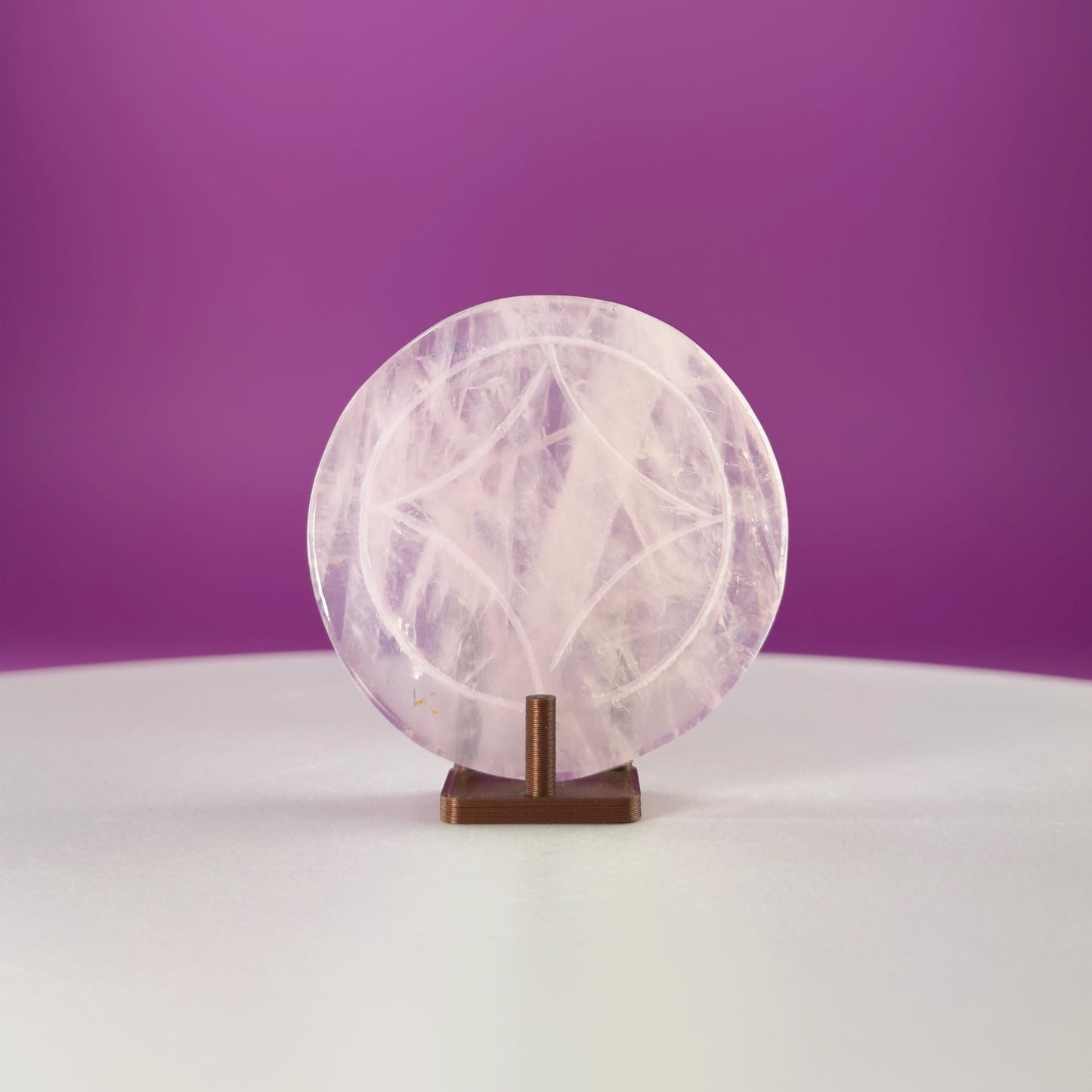 Rose Quartz Money Coin  Love & Abundance Crystal  Heart Chakra Prosperity Stone